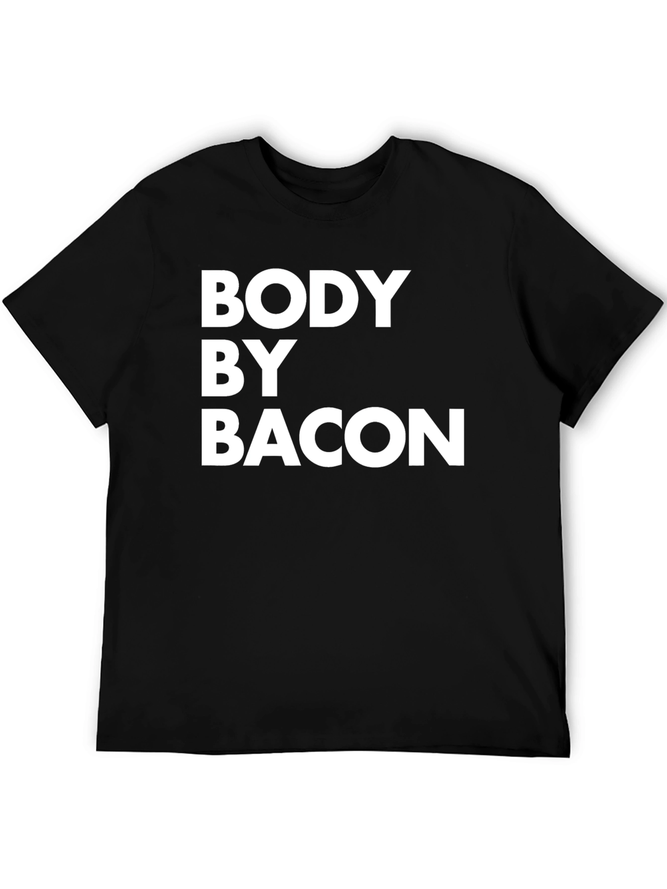 Body By Bacon Black T-Shirt - Funny Foodie Tee