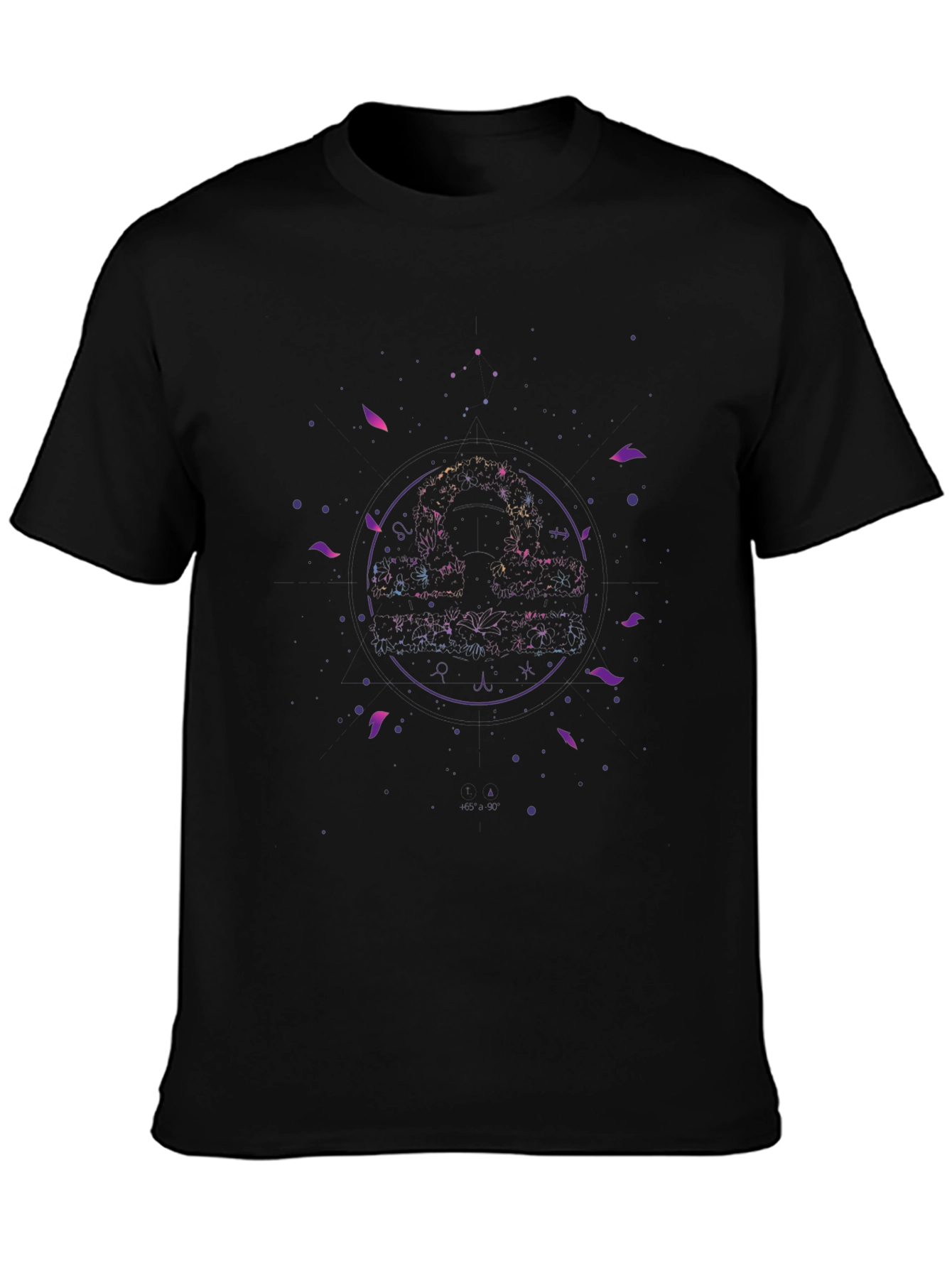 Cosmic Libra Zodiac T-Shirt - Black Graphic Tee