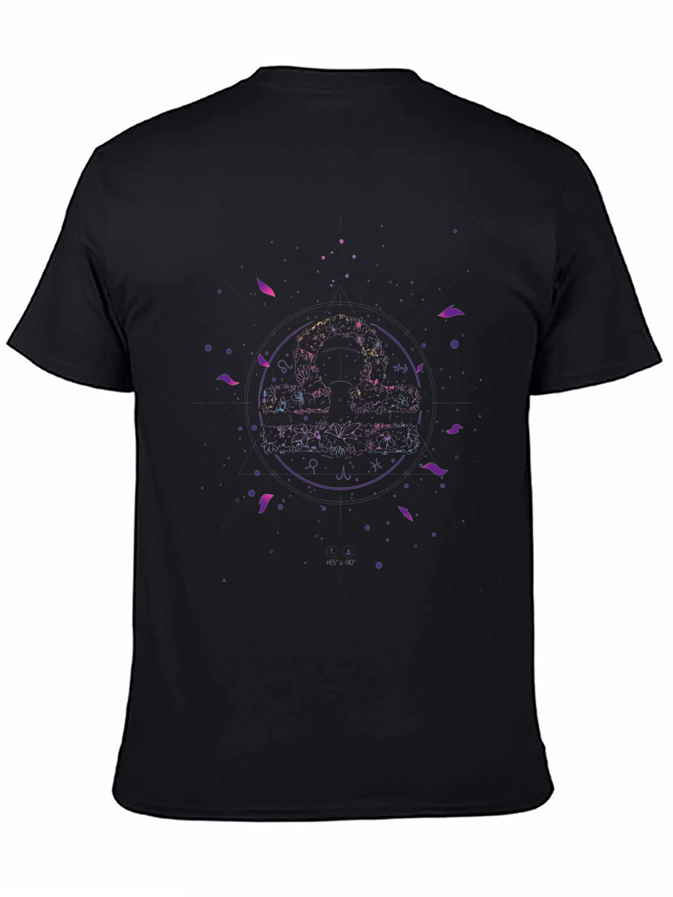 Cosmic Libra Zodiac T-Shirt - Black Graphic Tee