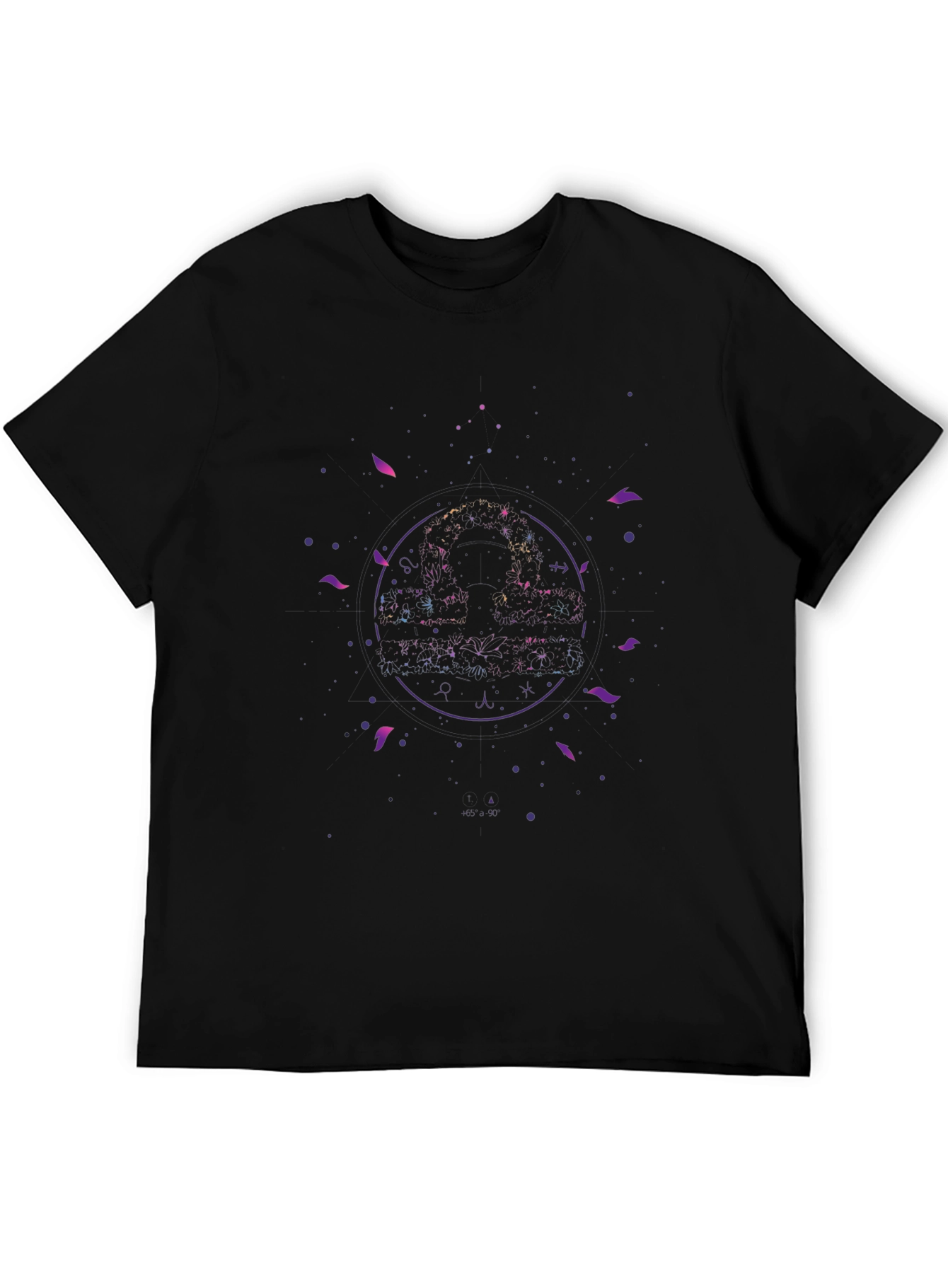 Cosmic Libra Zodiac T-Shirt - Black Graphic Tee