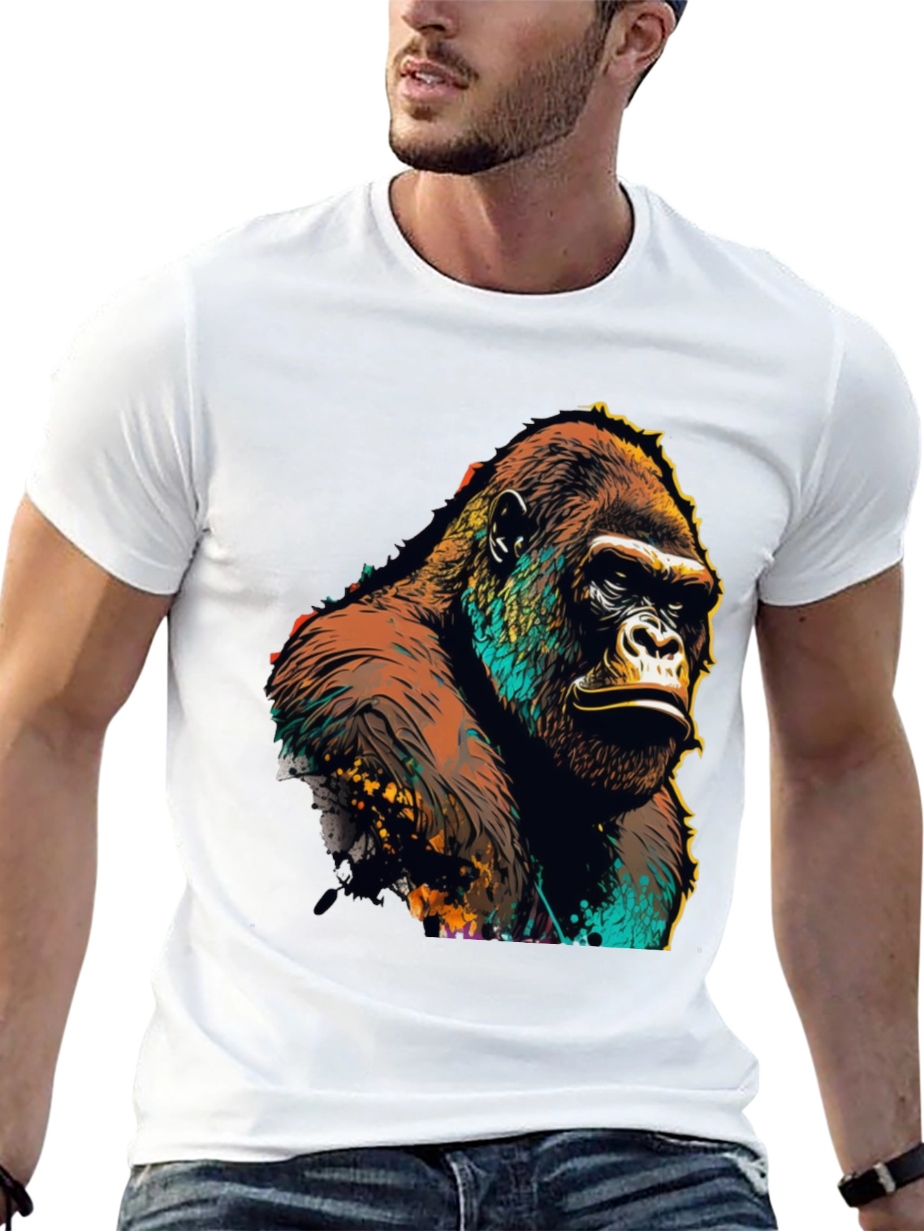 Gorilla Graphic Tee - Bold Animal Print T-Shirt