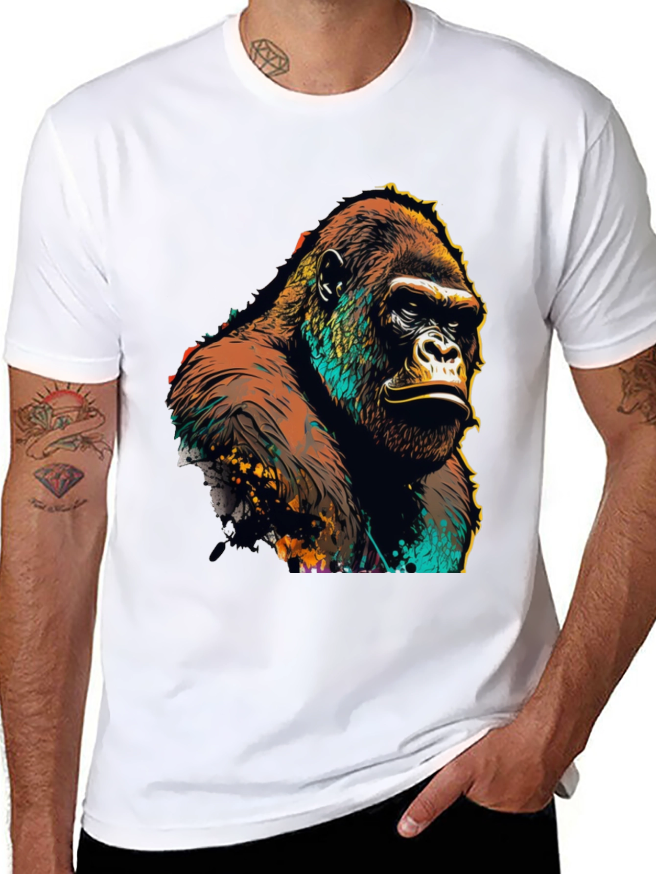 Gorilla Graphic Tee - Bold Animal Print T-Shirt