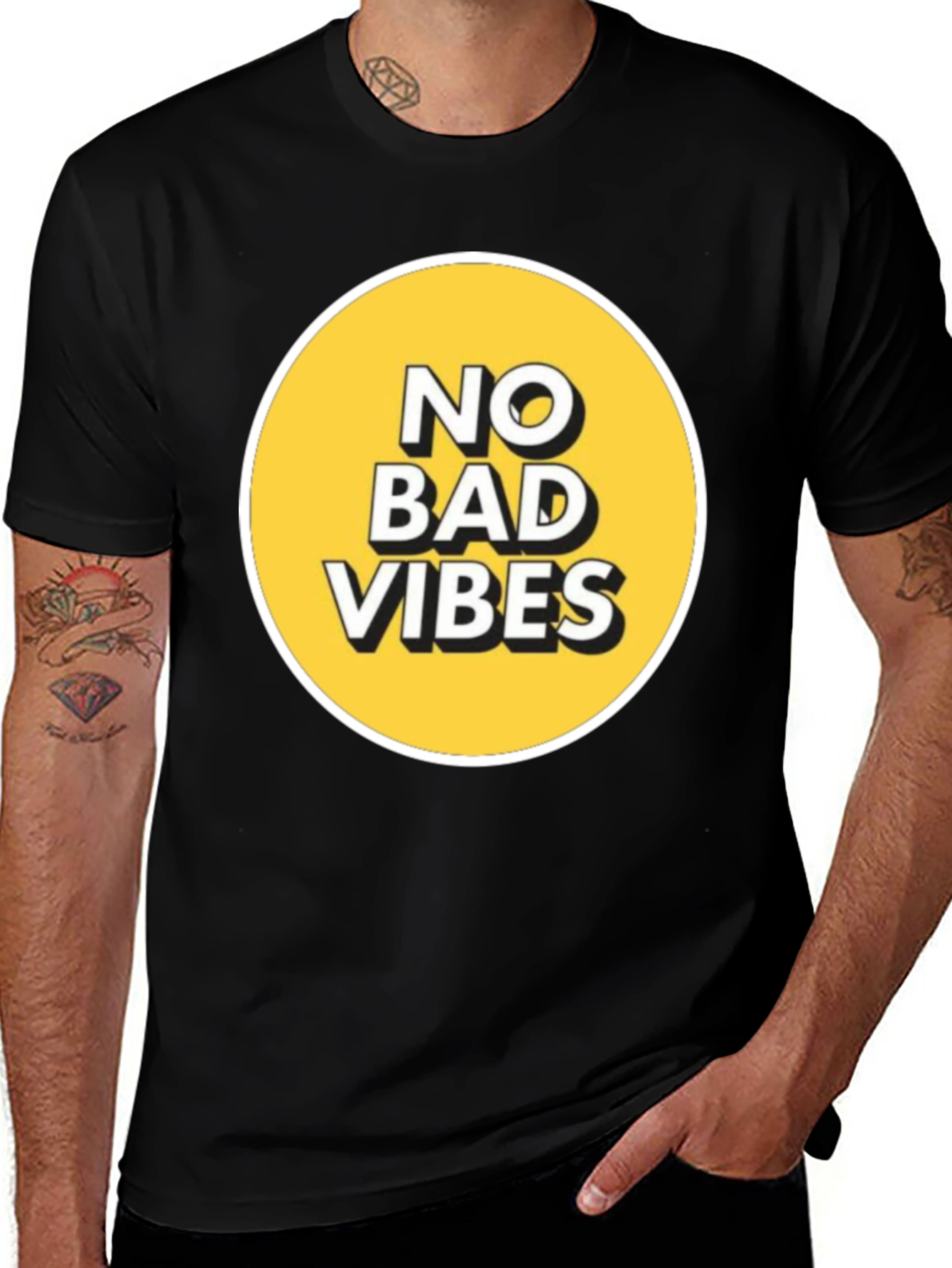 No Bad Vibes Graphic Tee - Black