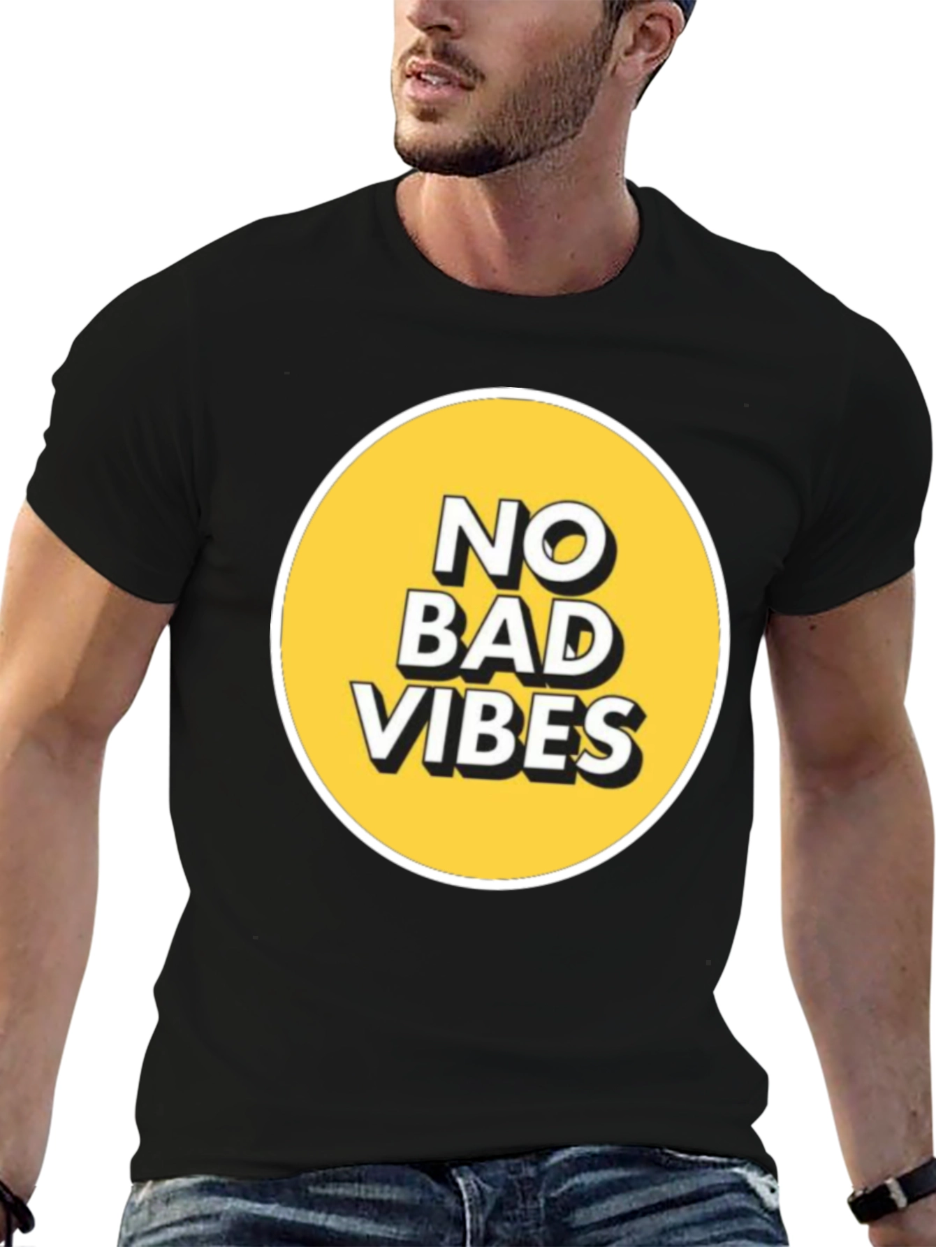 No Bad Vibes Graphic Tee - Black