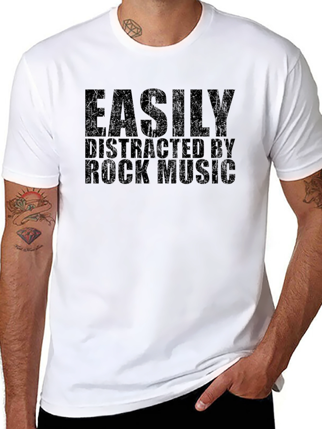 Easily Distracted by Rock Music Graphic Tee