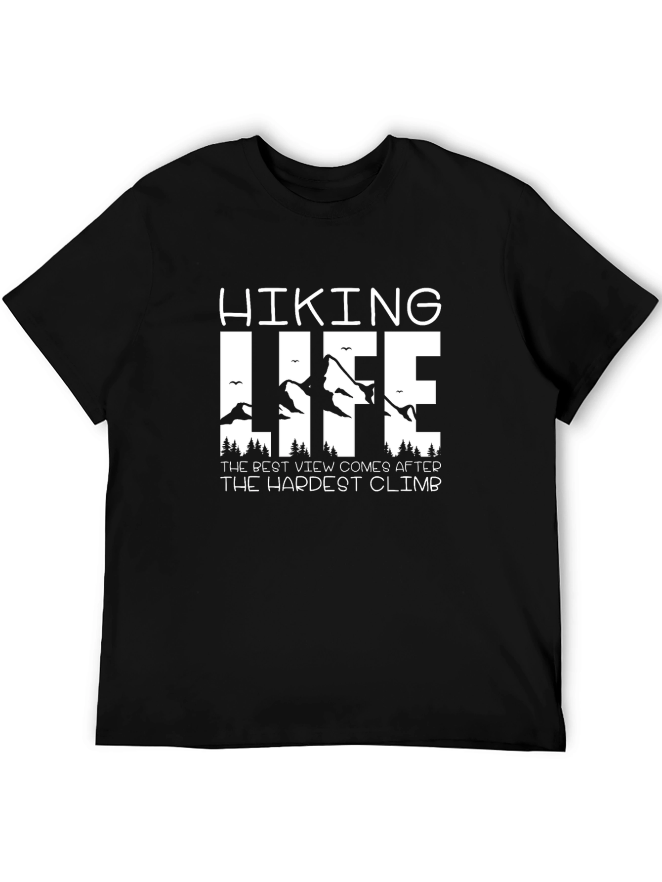 Hiking Life Black T-Shirt - Mountain Adventure
