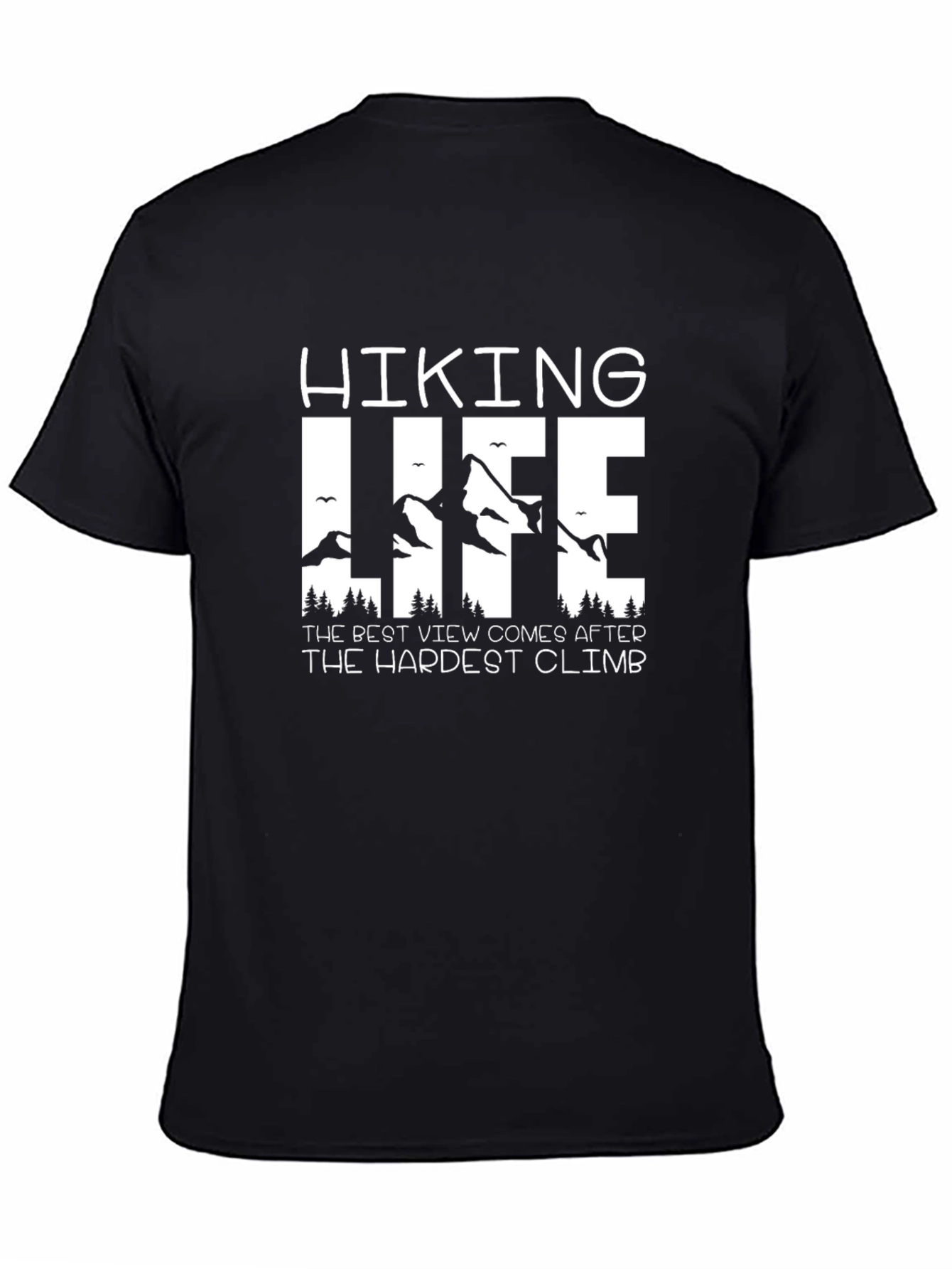 Hiking Life Black T-Shirt - Mountain Adventure