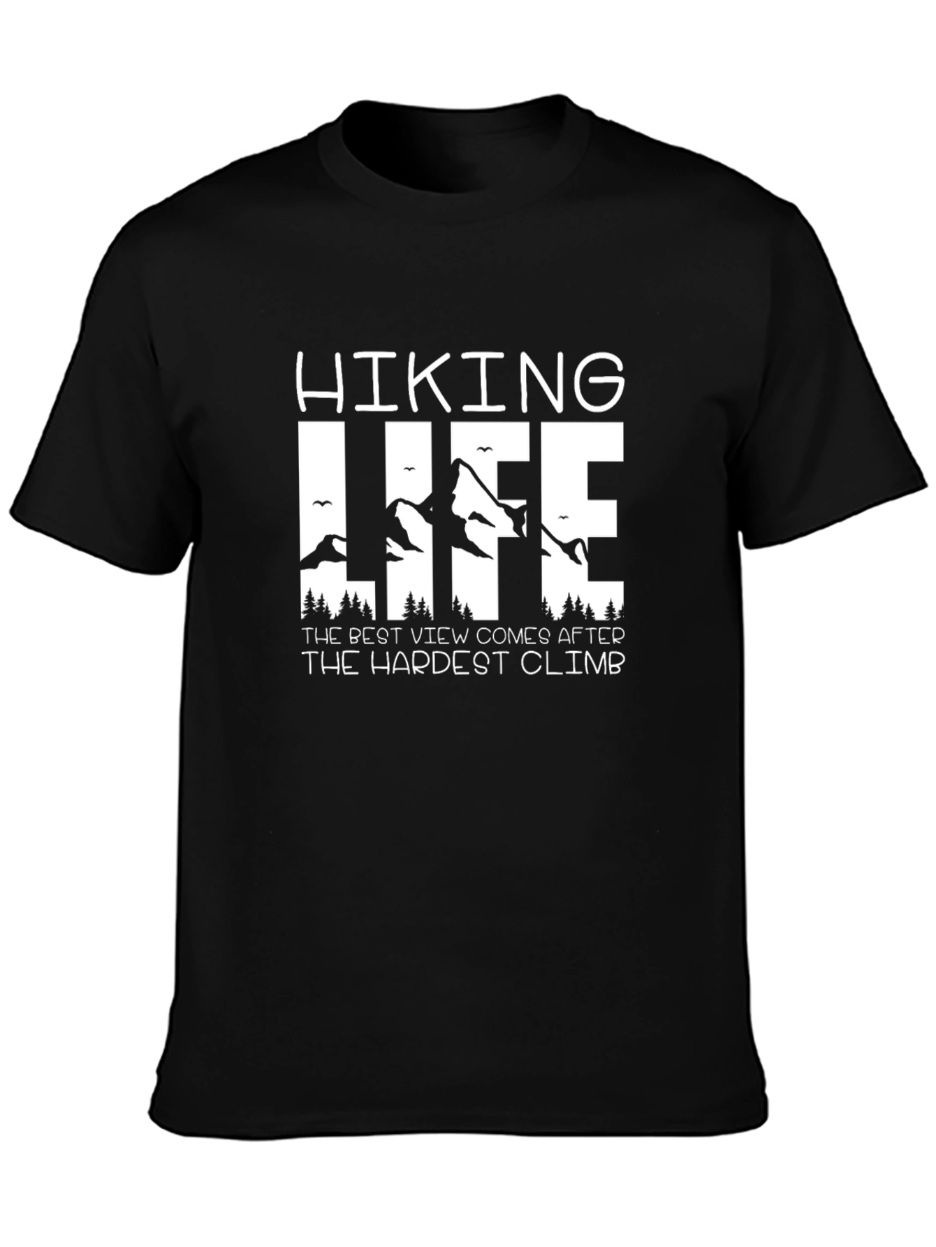Hiking Life Black T-Shirt - Mountain Adventure