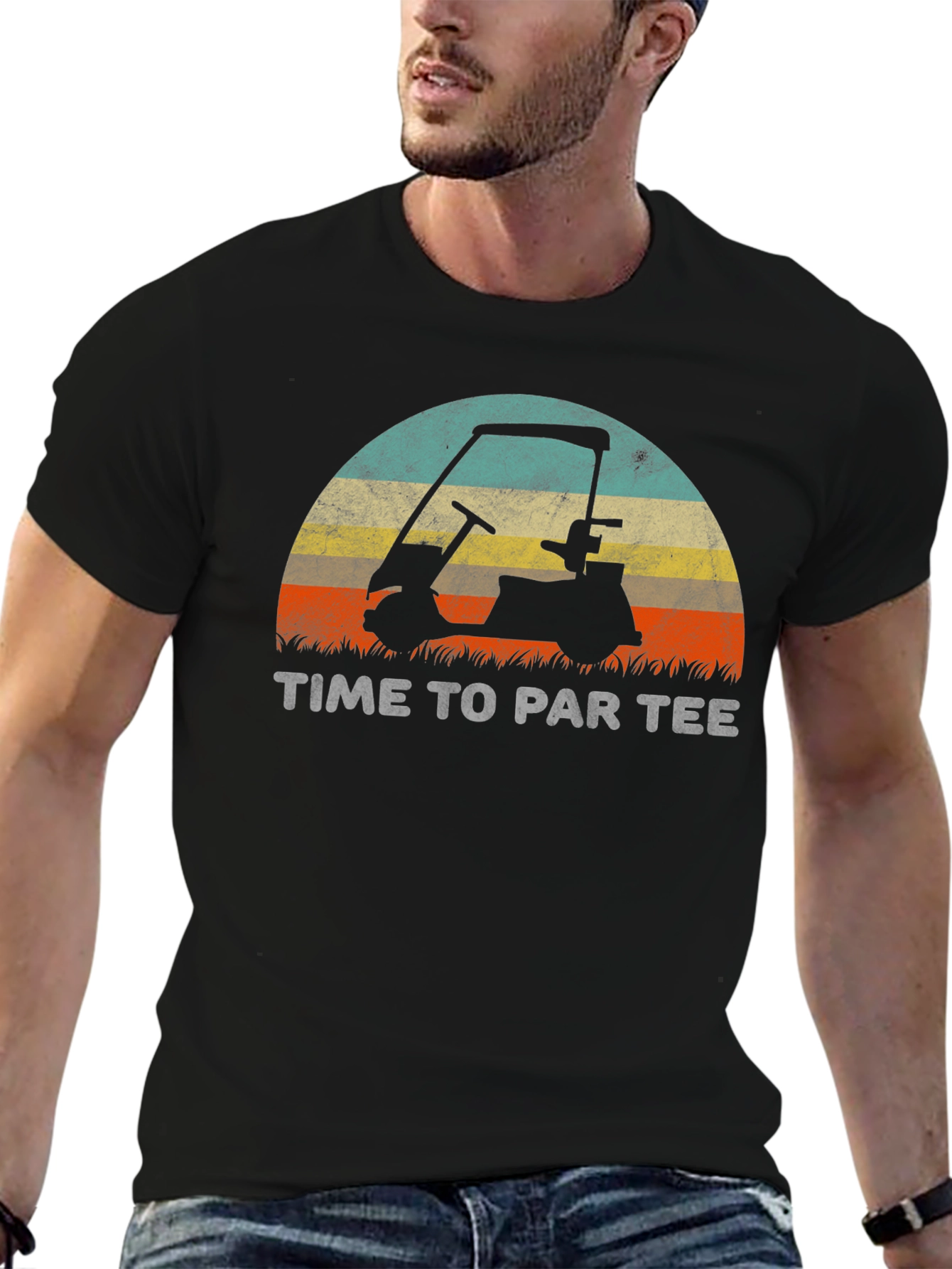 Time To Par Tee Golf Cart Graphic T-Shirt