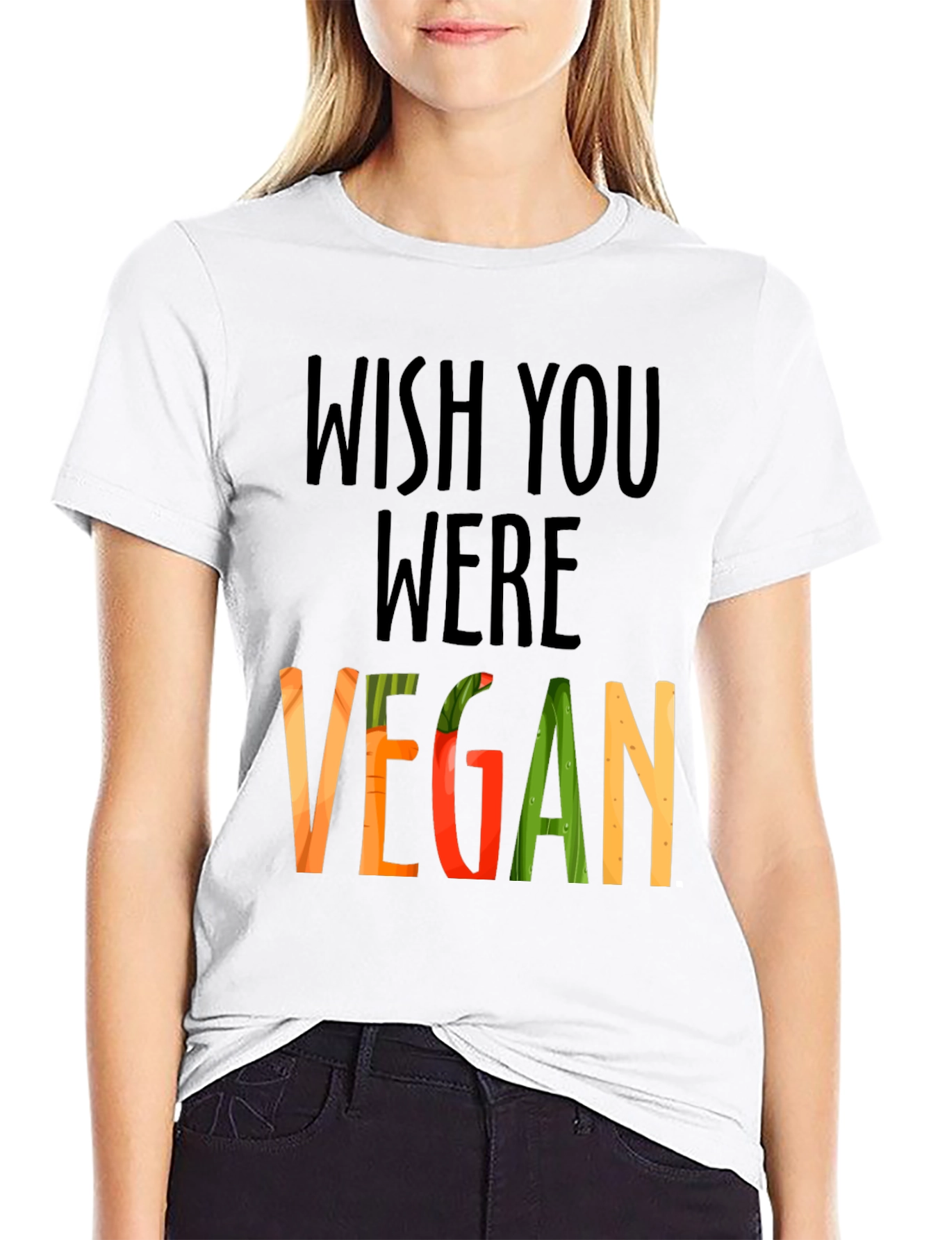 Wish You Were Vegan Graphic T-Shirt