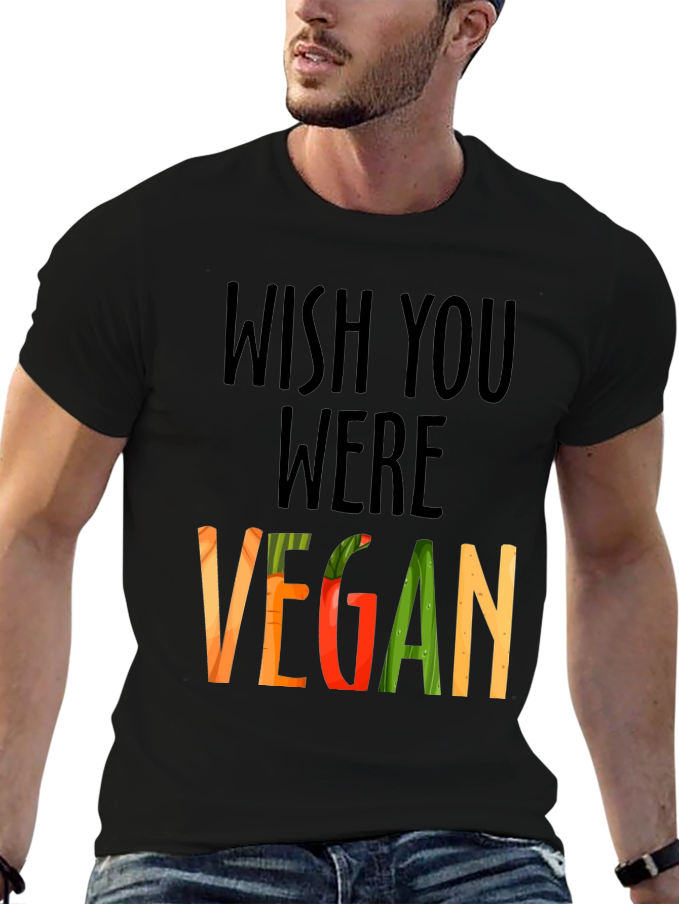 Wish You Were Vegan Graphic T-Shirt