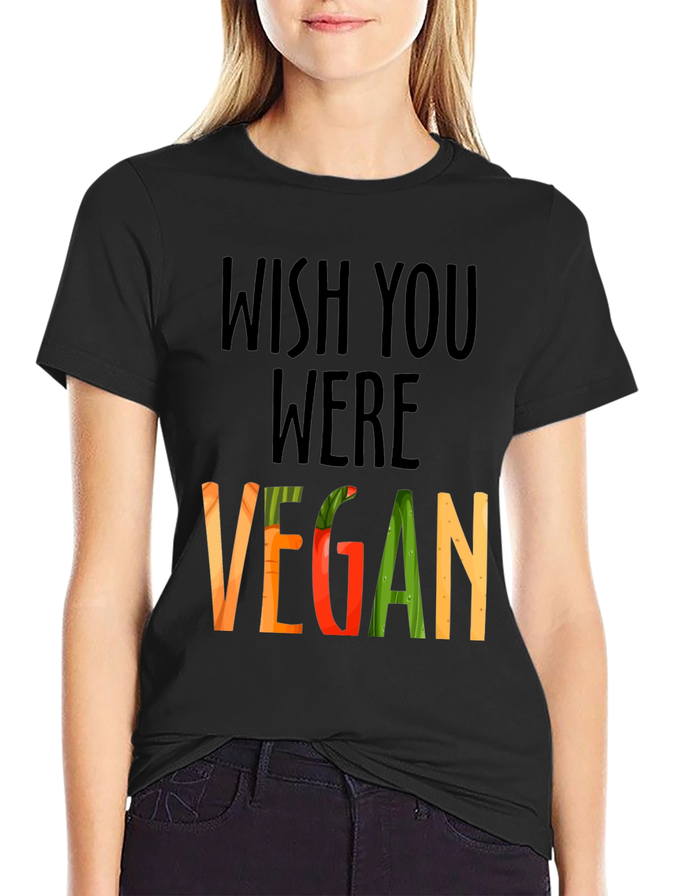 Wish You Were Vegan Graphic T-Shirt