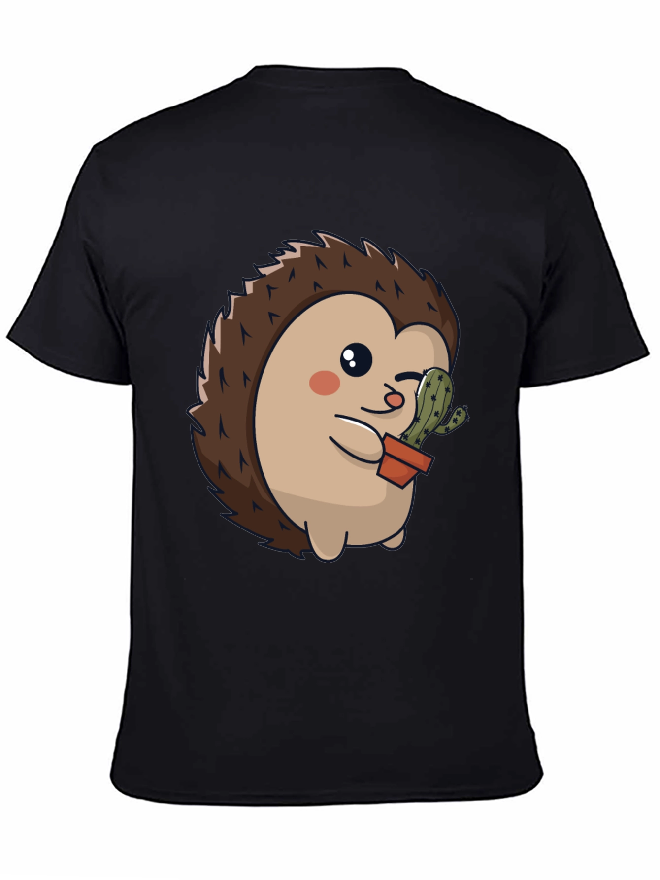 Cute Hedgehog with Cactus Graphic Tee