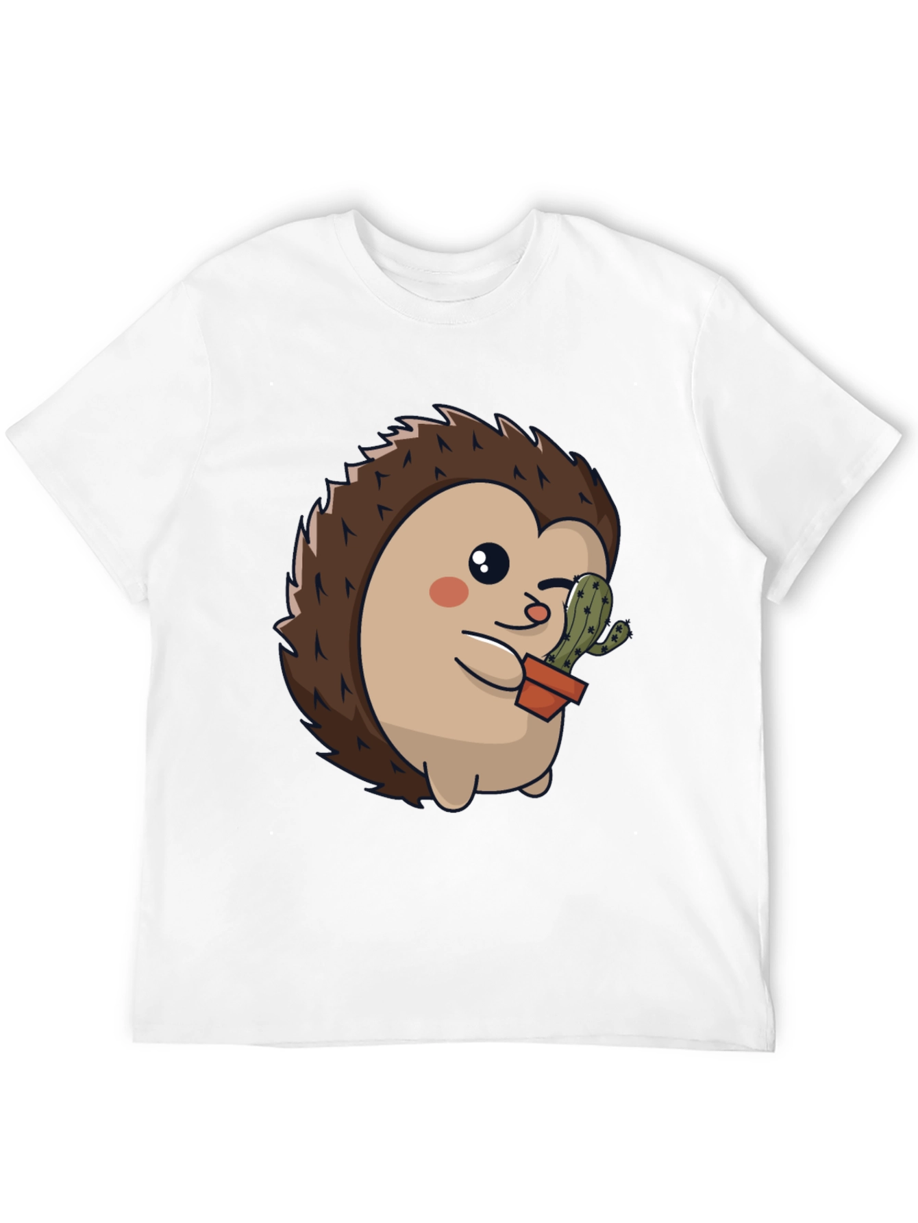 Cute Hedgehog with Cactus Graphic Tee