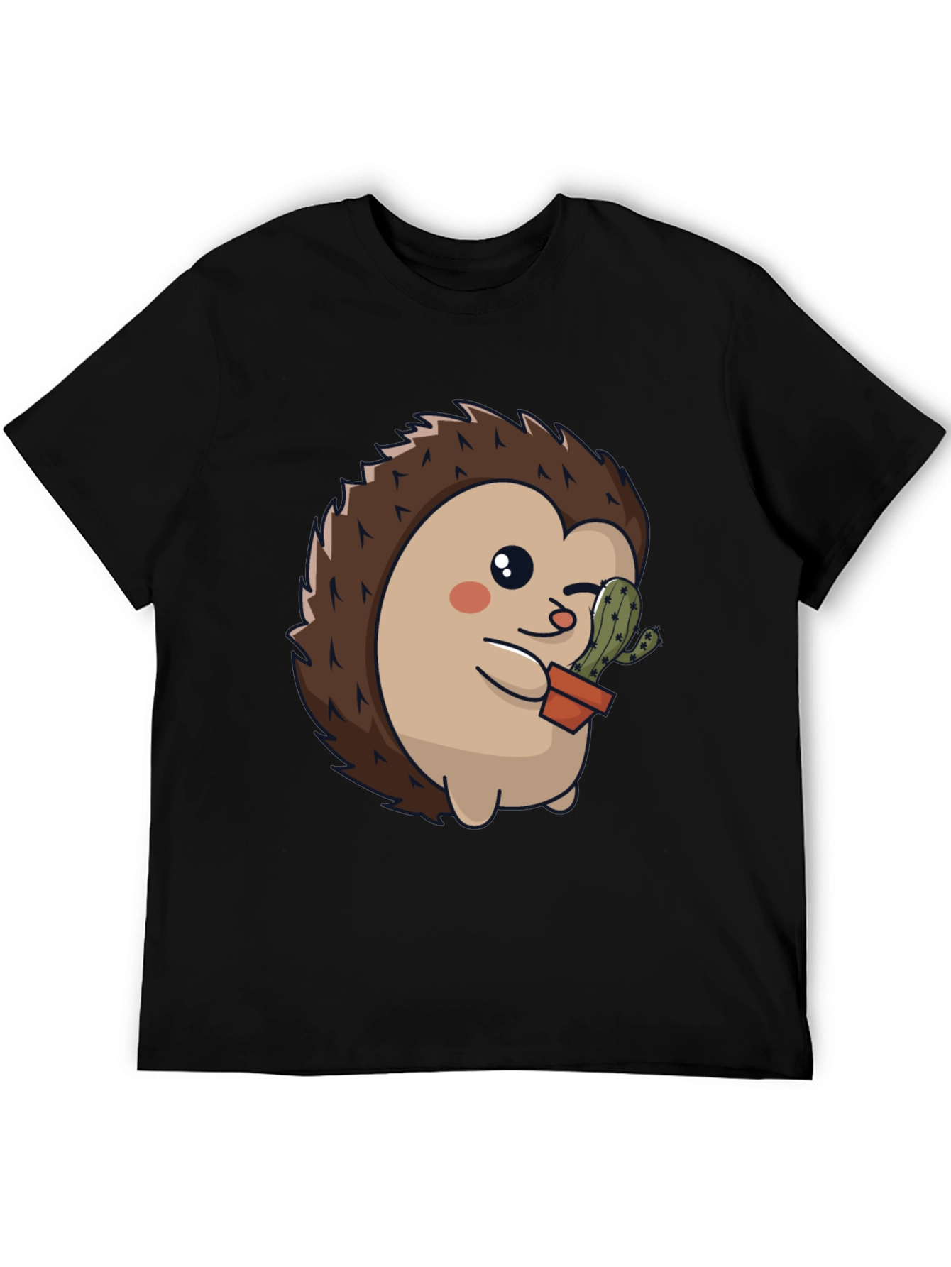 Cute Hedgehog with Cactus Graphic Tee