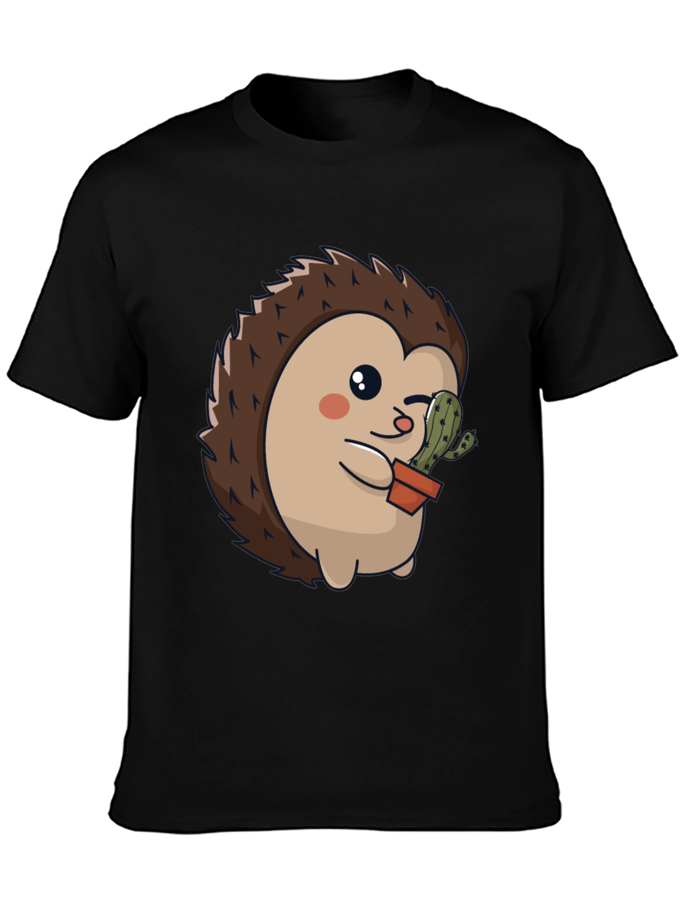 Cute Hedgehog with Cactus Graphic Tee