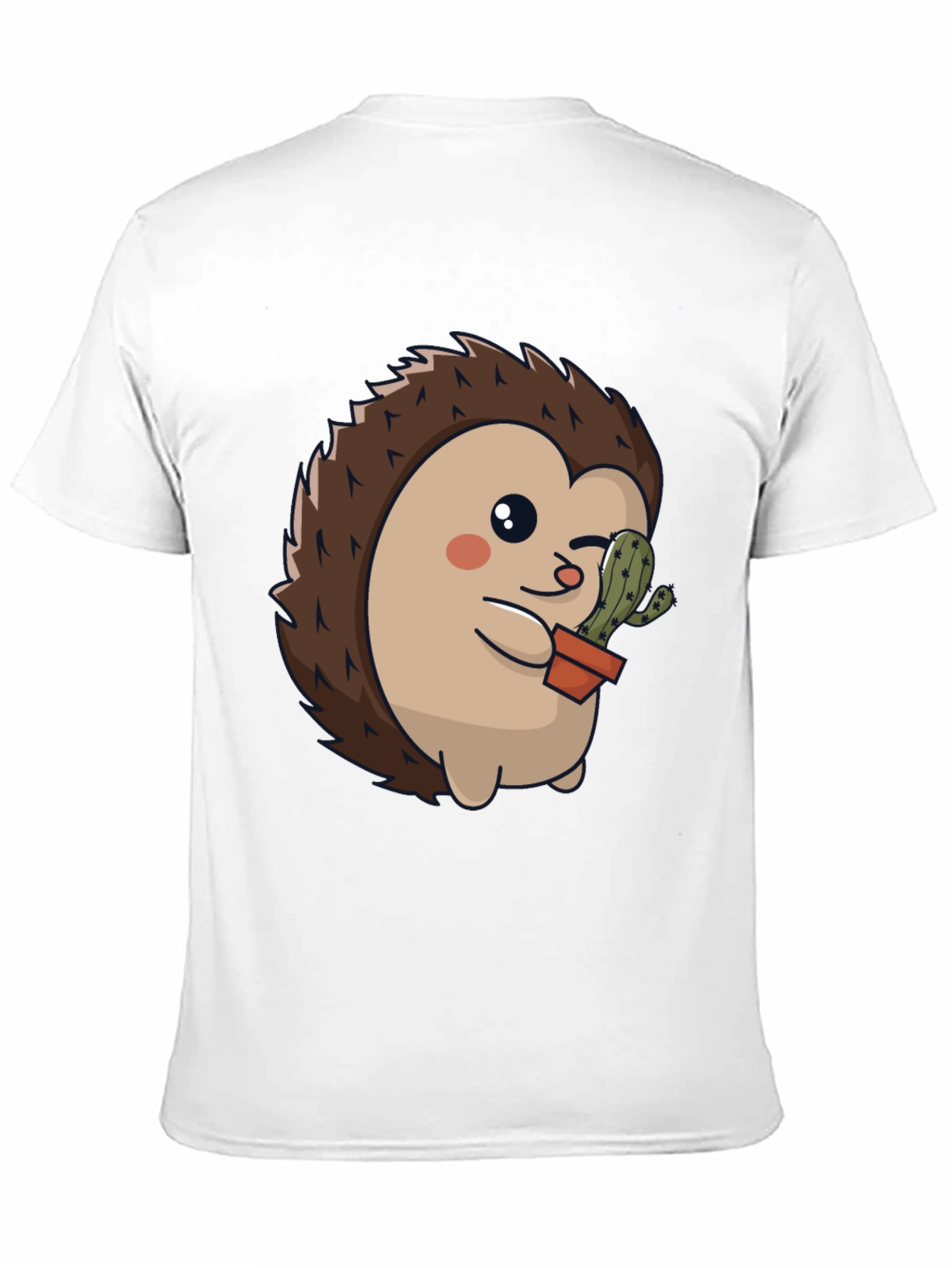 Cute Hedgehog with Cactus Graphic Tee