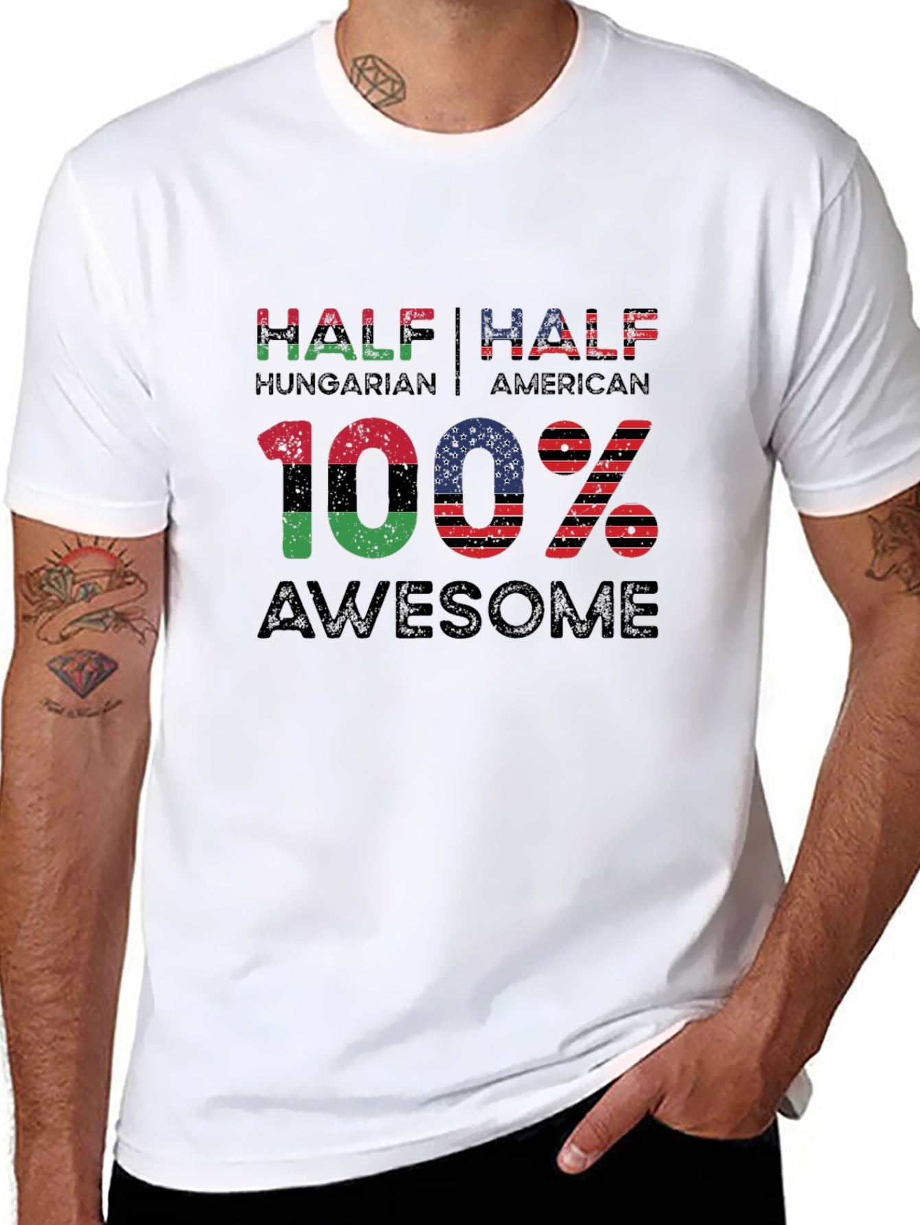 Half Hungarian Half American 100% Awesome T-Shirt
