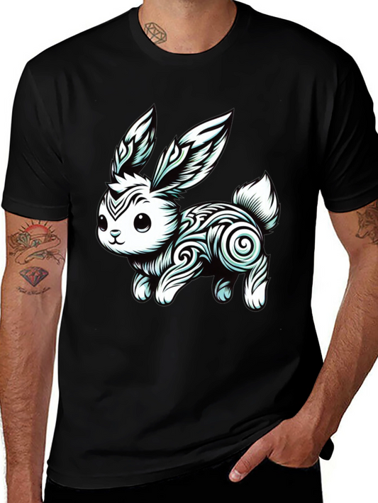 Tribal Rabbit Graphic Tee - Unique Design