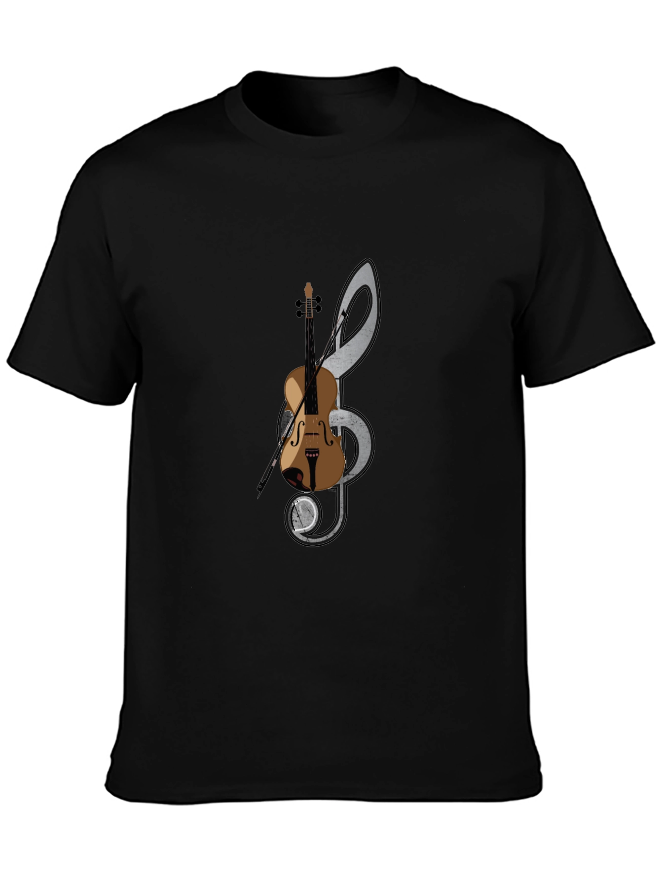 Musical Note & Violin Graphic T-Shirt