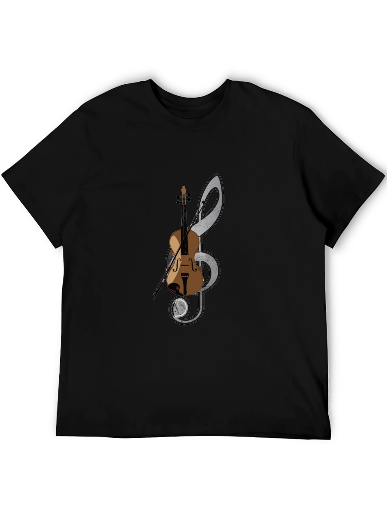 Musical Note & Violin Graphic T-Shirt
