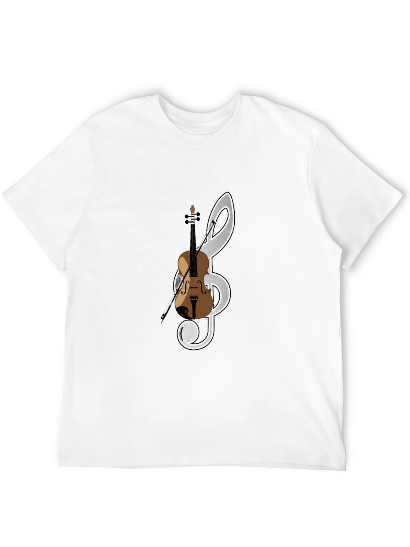 Musical Note & Violin Graphic T-Shirt