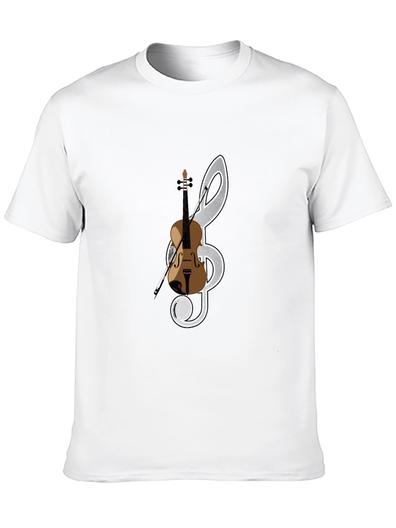 Musical Note & Violin Graphic T-Shirt
