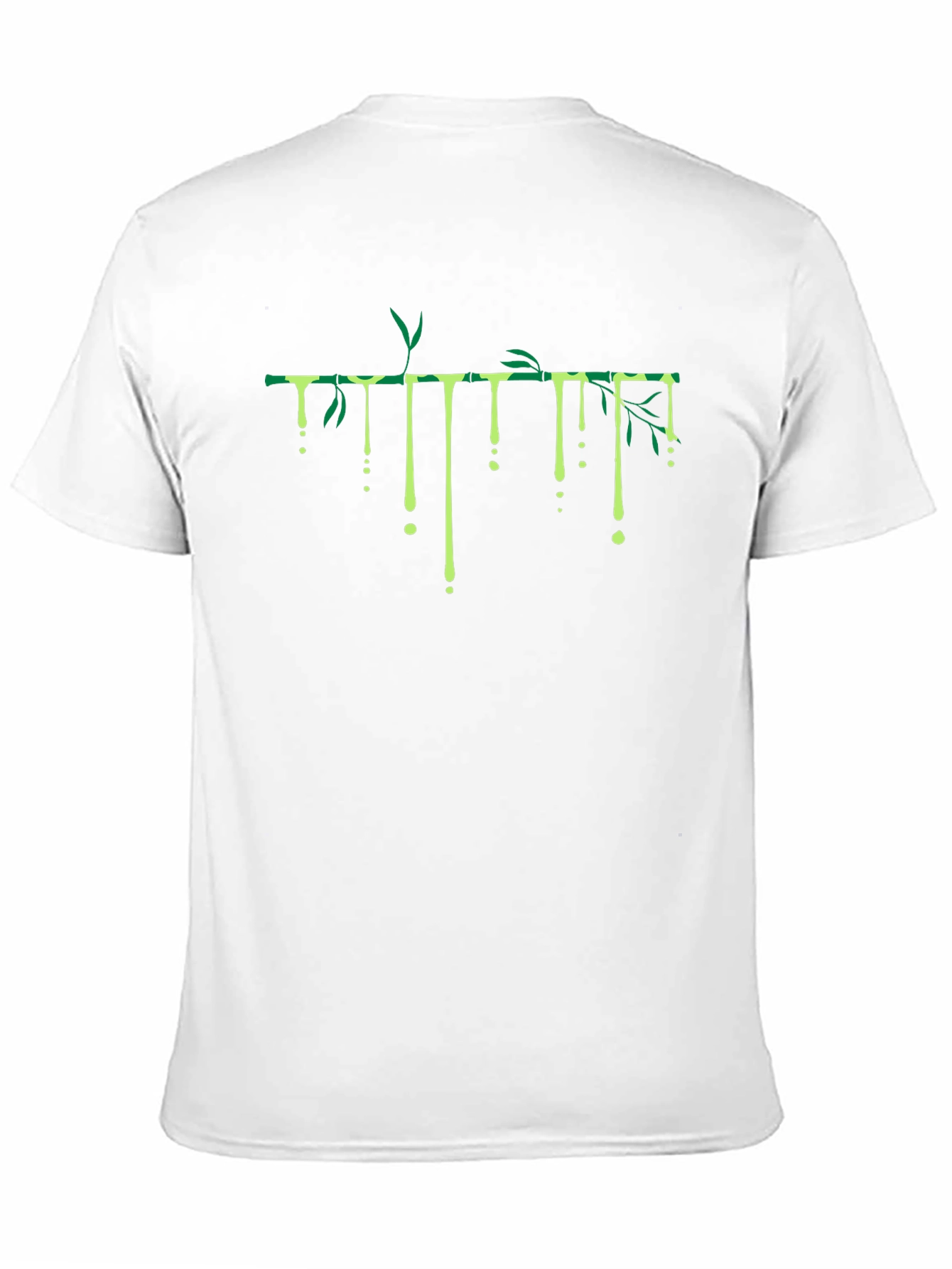 Bamboo Drip Graphic Tee - Black Cotton Casual T-Shirt