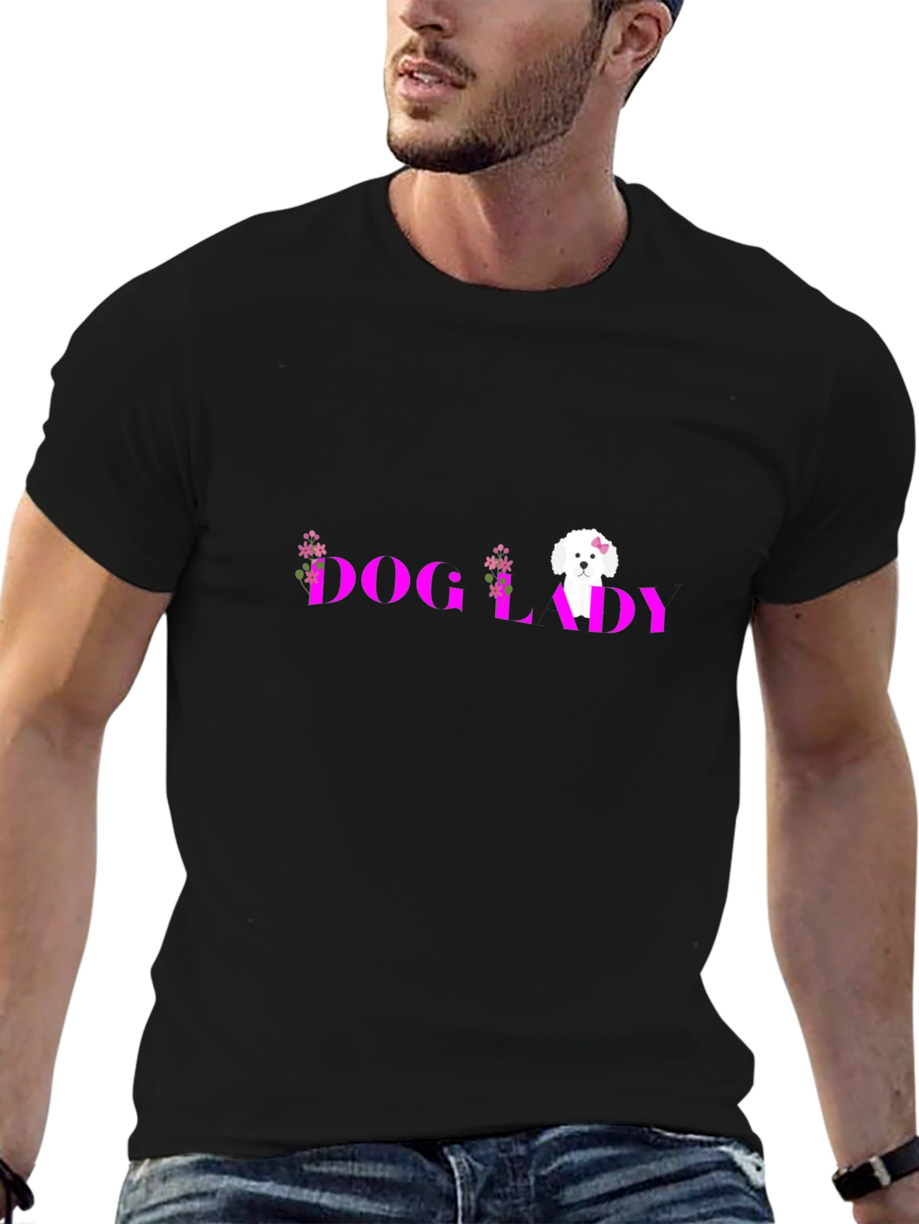Dog Lady Black Graphic Tee
