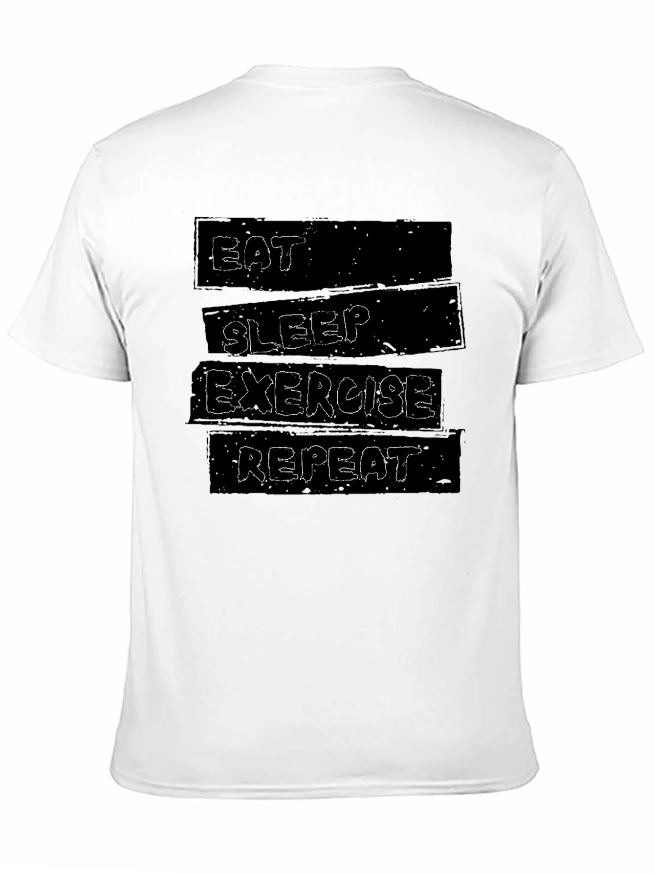 Eat Sleep Exercise Repeat Graphic Tee - Black