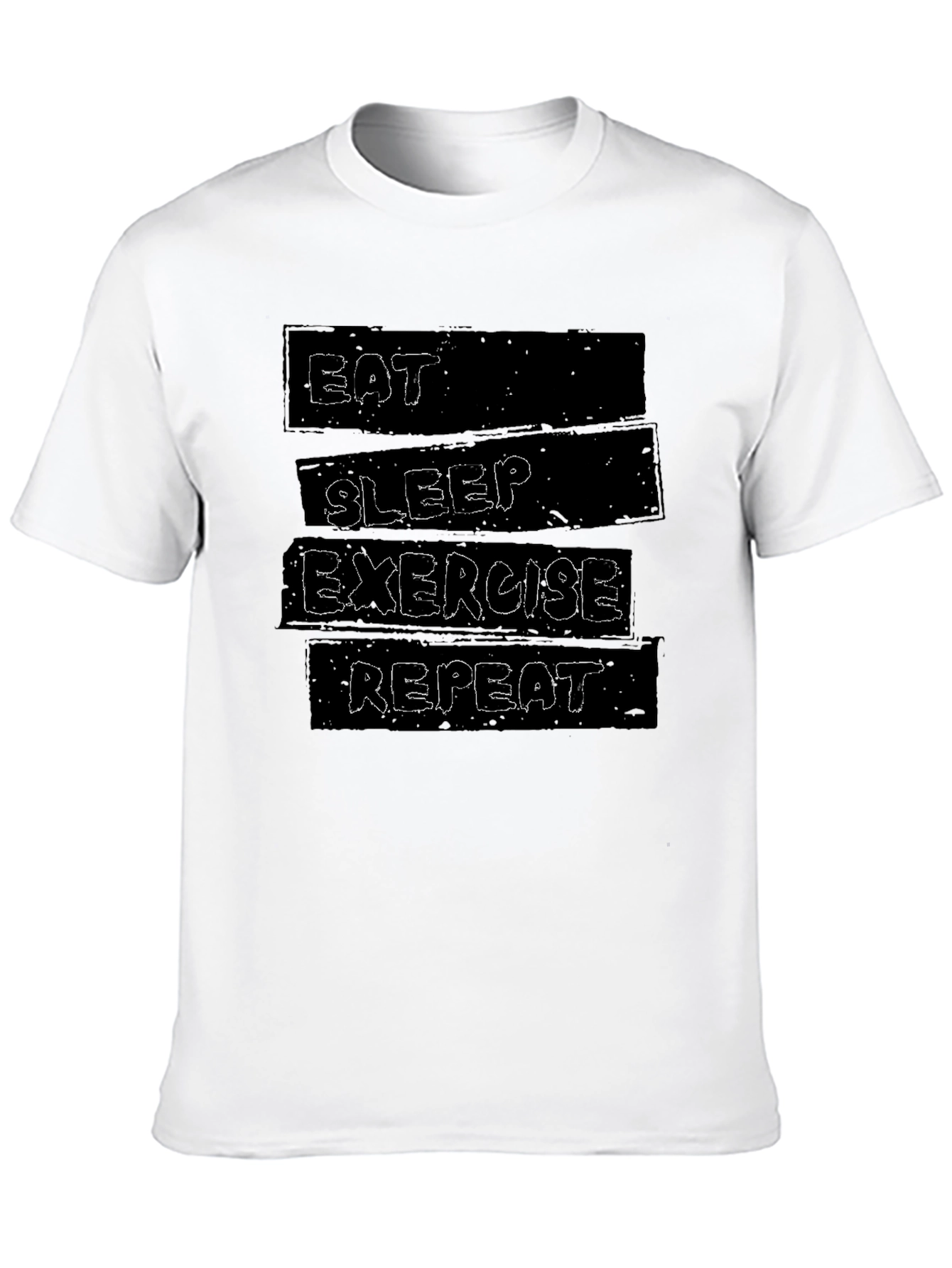 Eat Sleep Exercise Repeat Graphic Tee - Black
