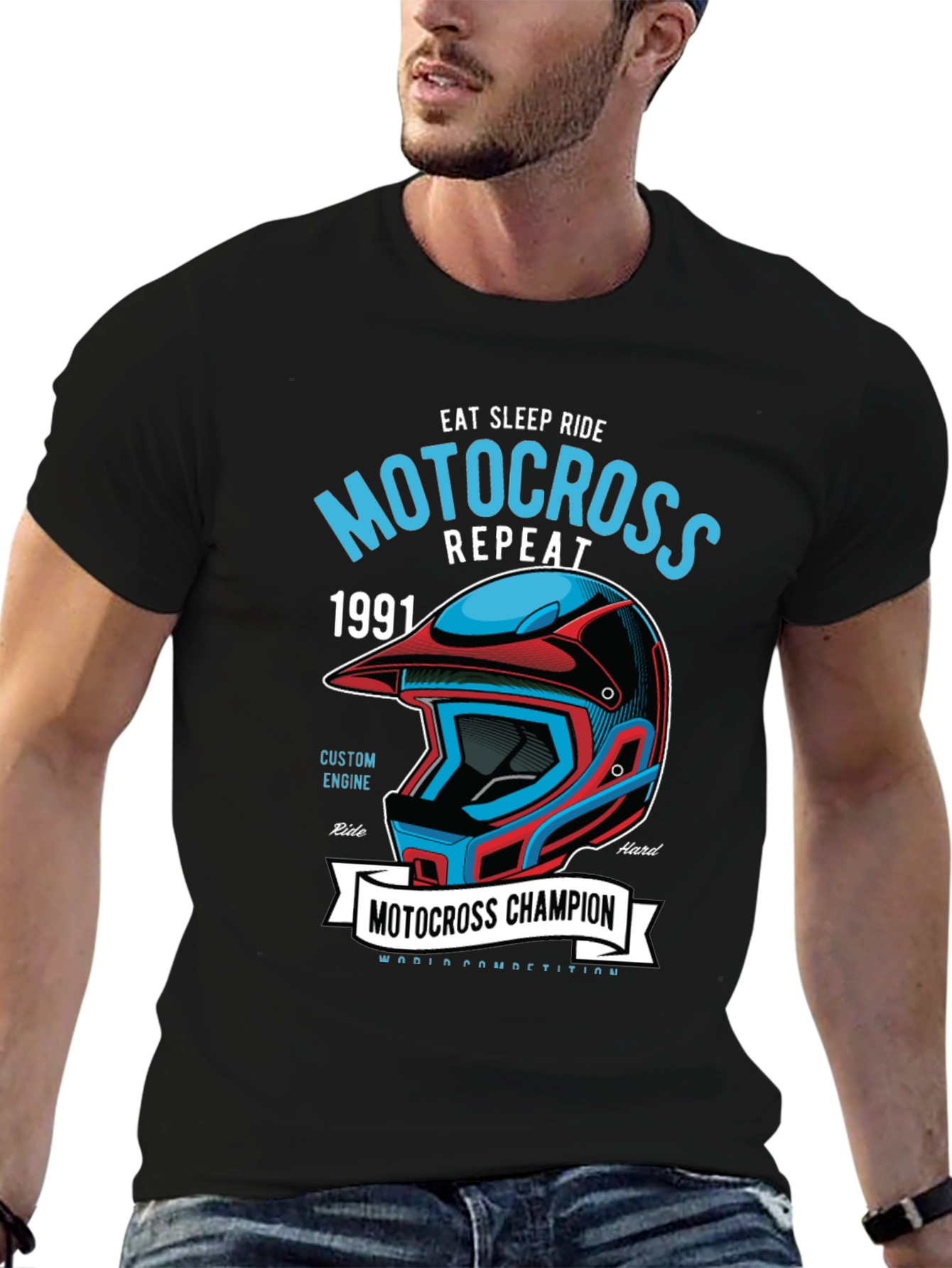 Motocross Champion Graphic Tee - Eat Sleep Ride Repeat