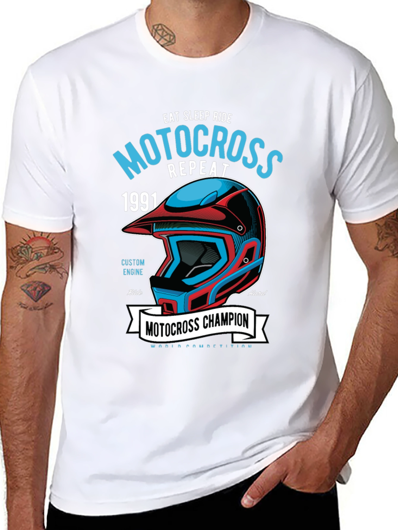 Motocross Champion Graphic Tee - Eat Sleep Ride Repeat