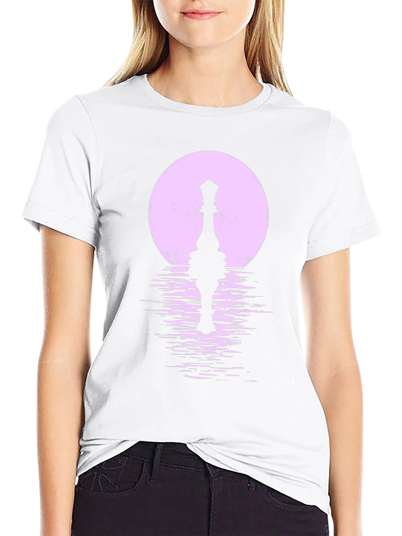 Chess Queen Moon Black T-Shirt