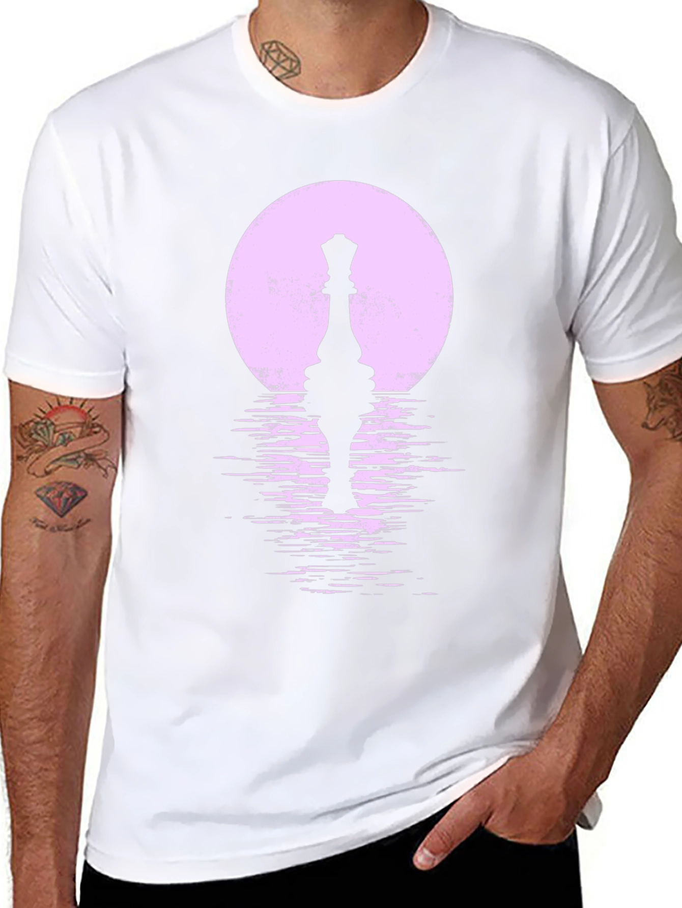 Chess Queen Moon Black T-Shirt
