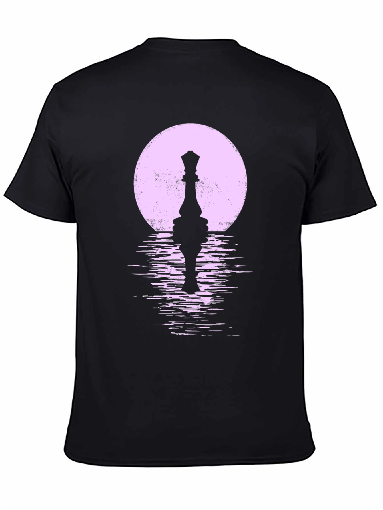Chess Queen Moon Black T-Shirt