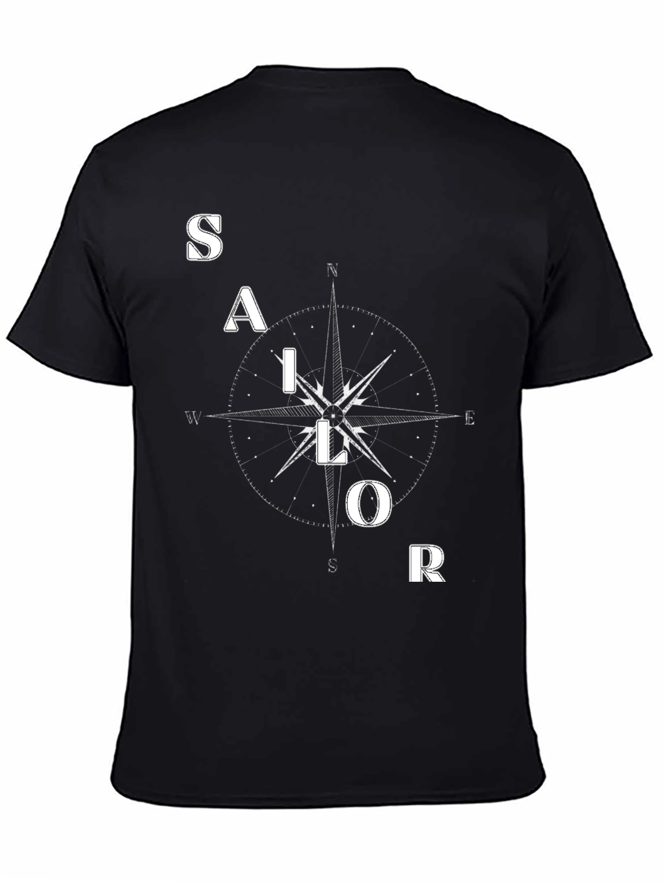 Sailor Compass Graphic Tee - Mens Black T-Shirt