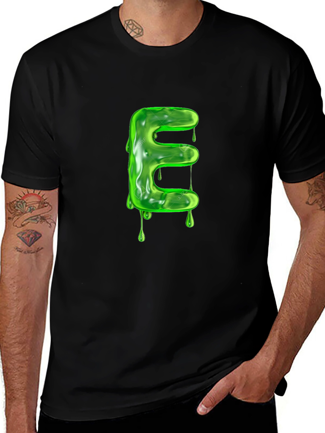 Slime Letter E Graphic Tee - Unique Design