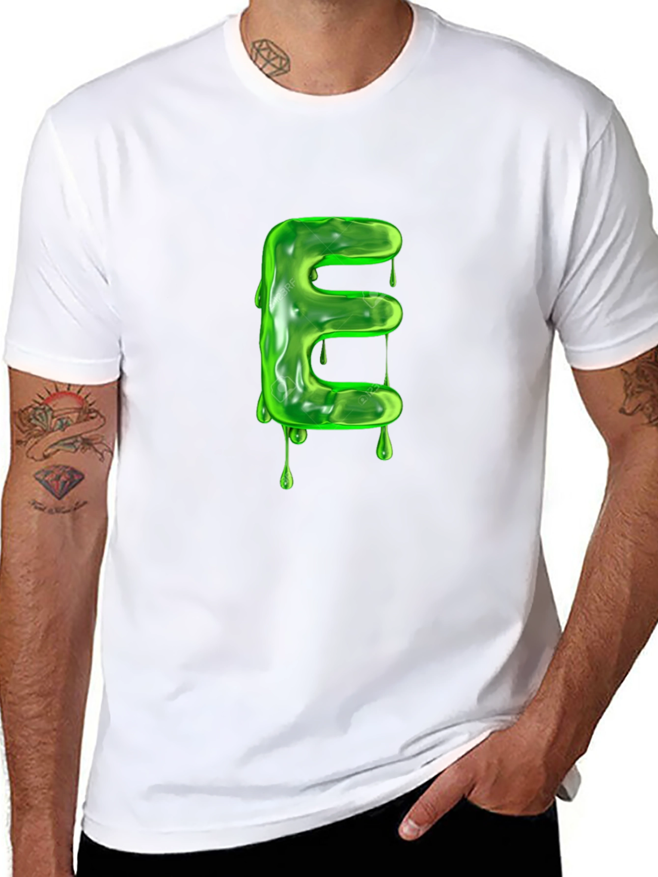 Slime Letter E Graphic Tee - Unique Design