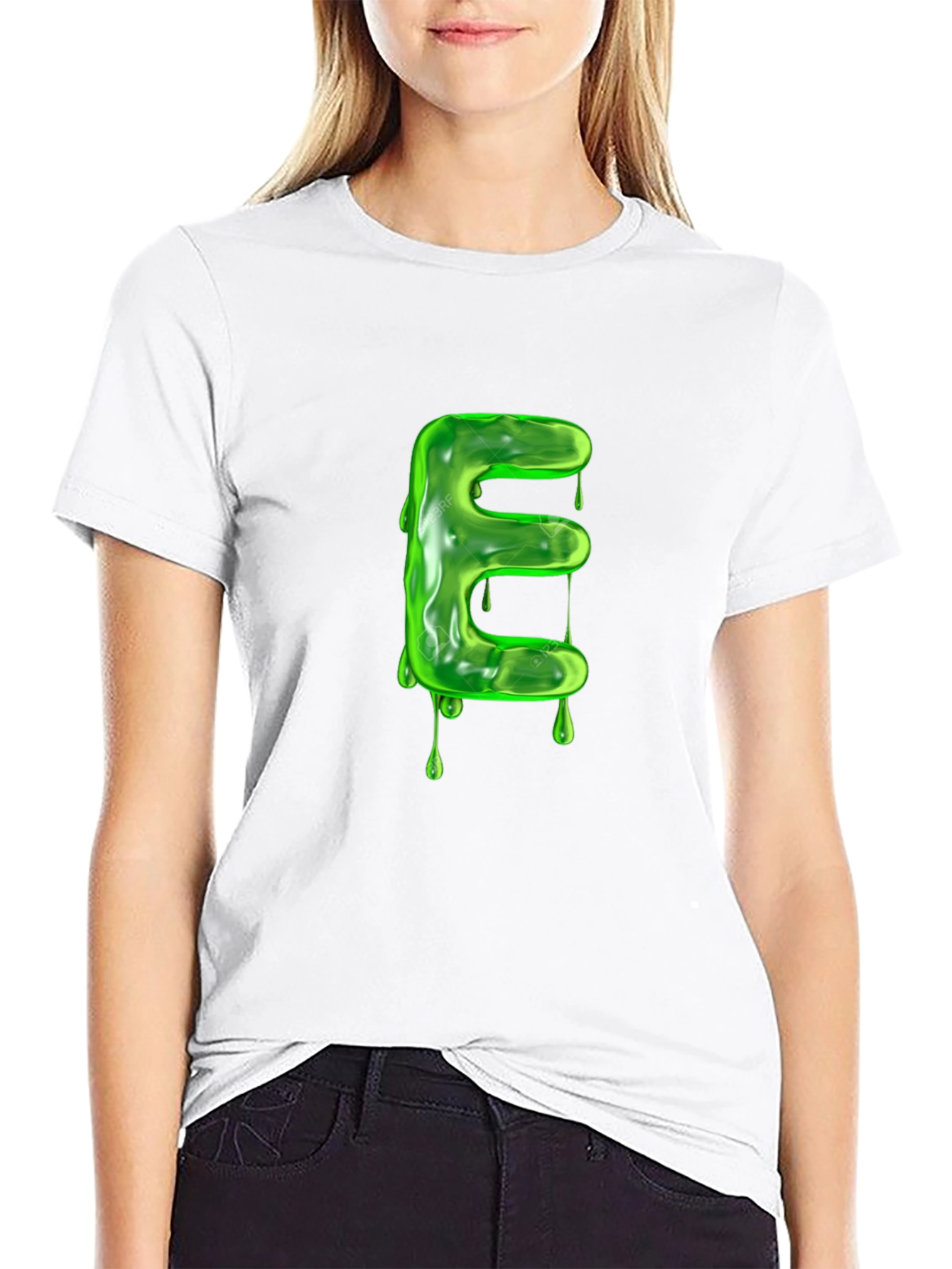 Slime Letter E Graphic Tee - Unique Design