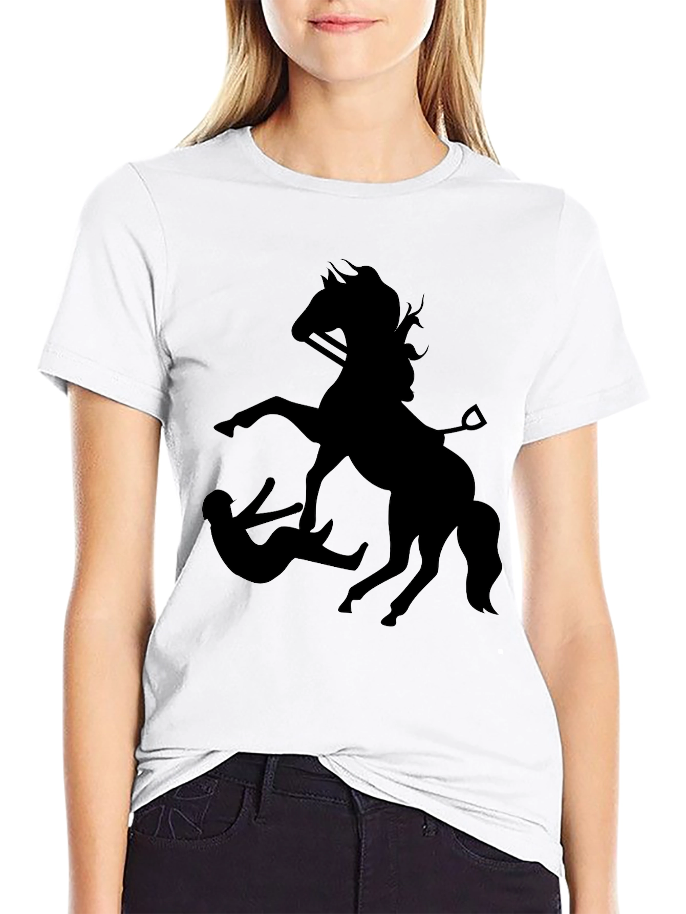 Black Graphic Tee - Horse & Rider