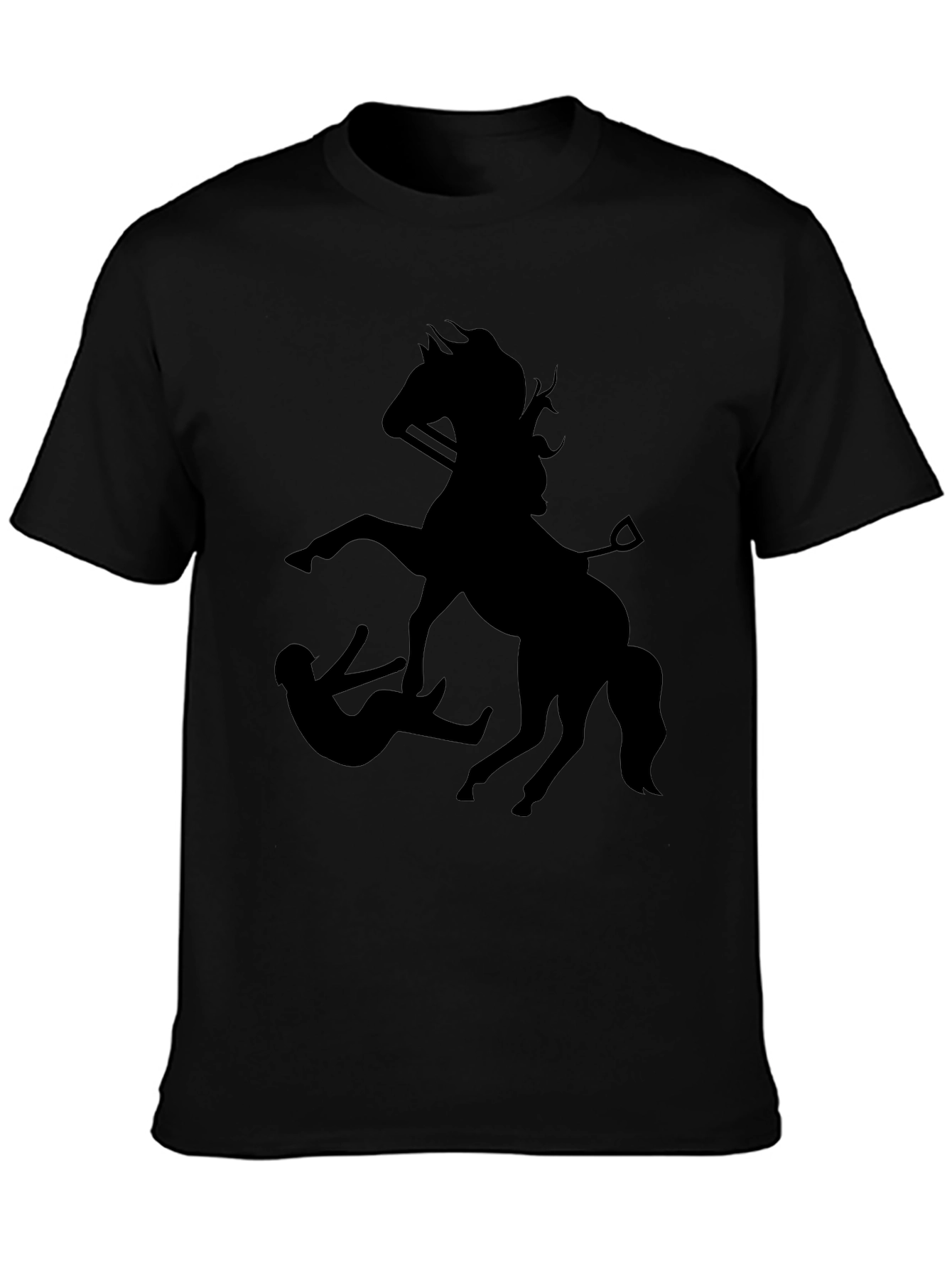 Black Graphic Tee - Horse & Rider