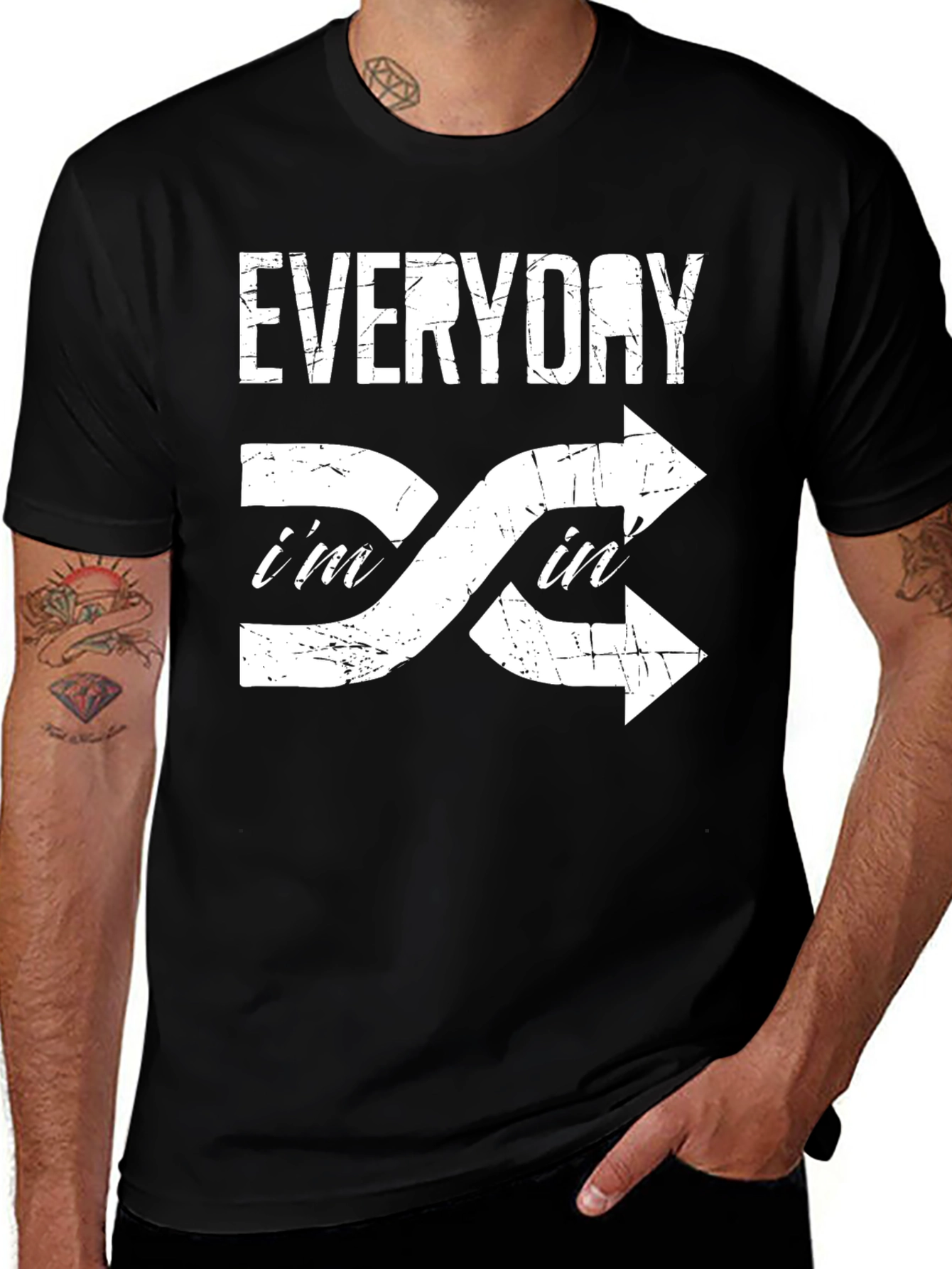 Everyday Im In T-Shirt Black Cotton Tee