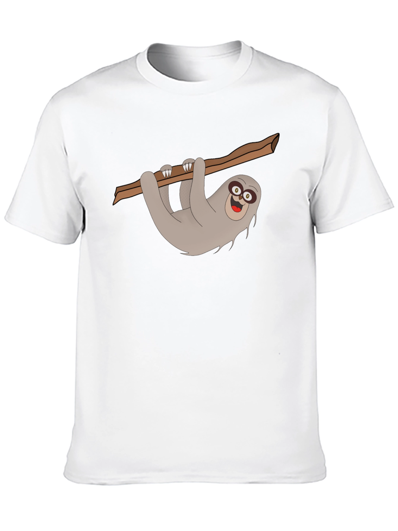 Sloth Graphic Tee - Mens Black Cotton T-Shirt
