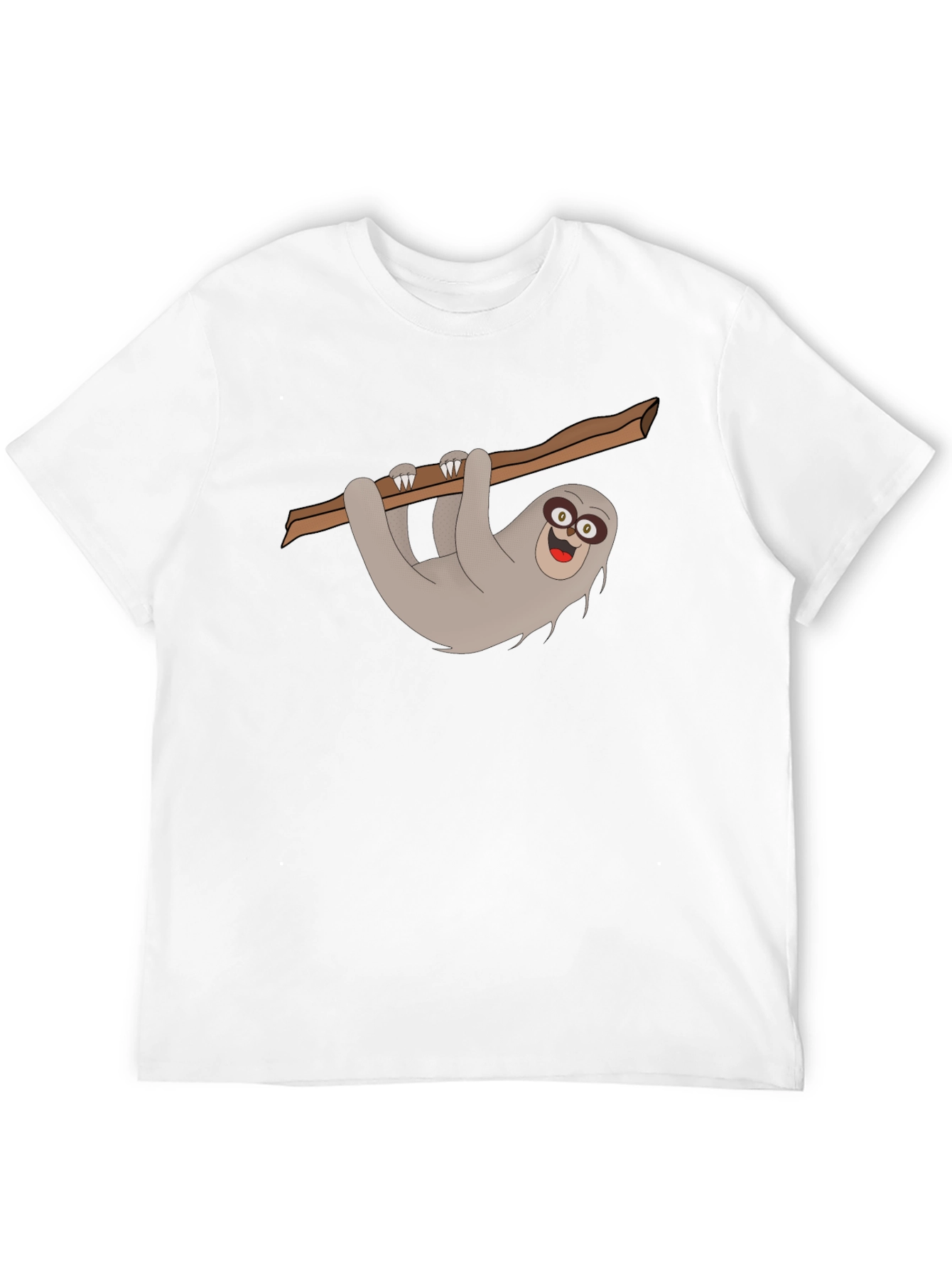 Sloth Graphic Tee - Mens Black Cotton T-Shirt