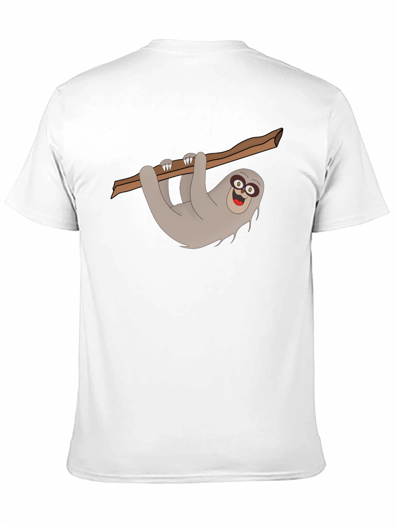 Sloth Graphic Tee - Mens Black Cotton T-Shirt
