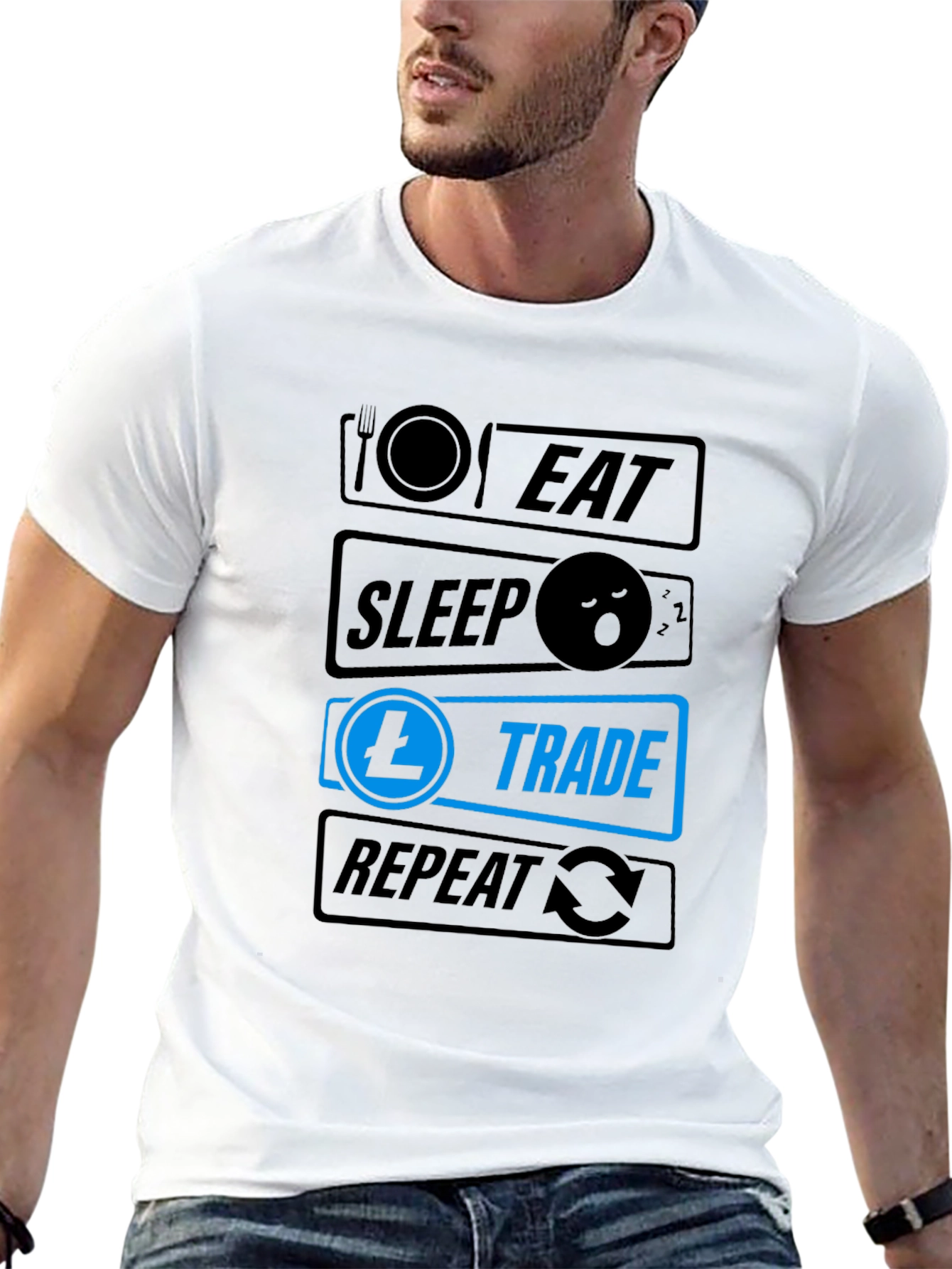 Eat Sleep Trade Repeat T-Shirt - Crypto Trader Tee