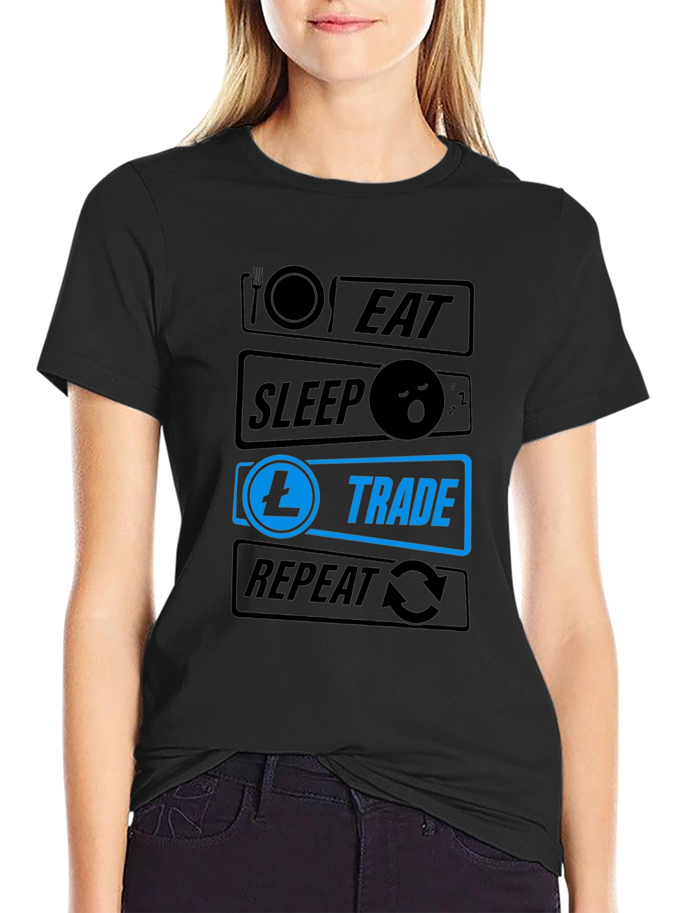 Eat Sleep Trade Repeat T-Shirt - Crypto Trader Tee