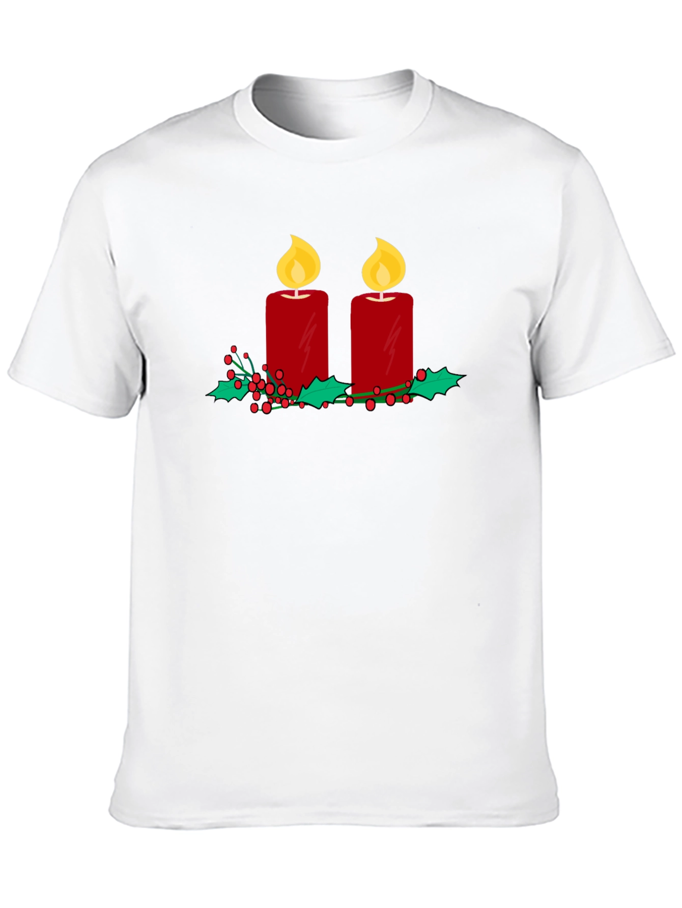 Festive Candles Graphic Tee - Holiday Style