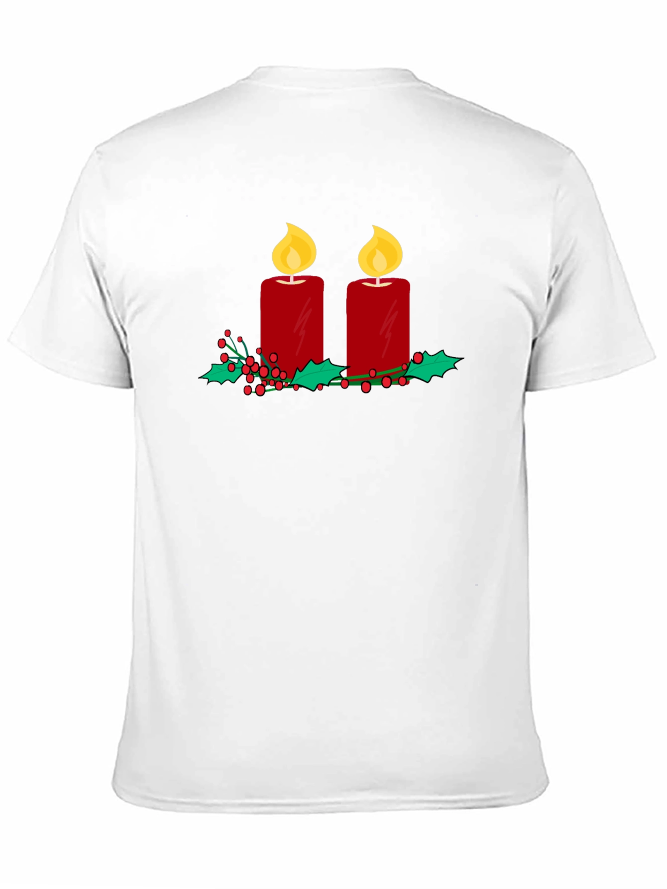 Festive Candles Graphic Tee - Holiday Style